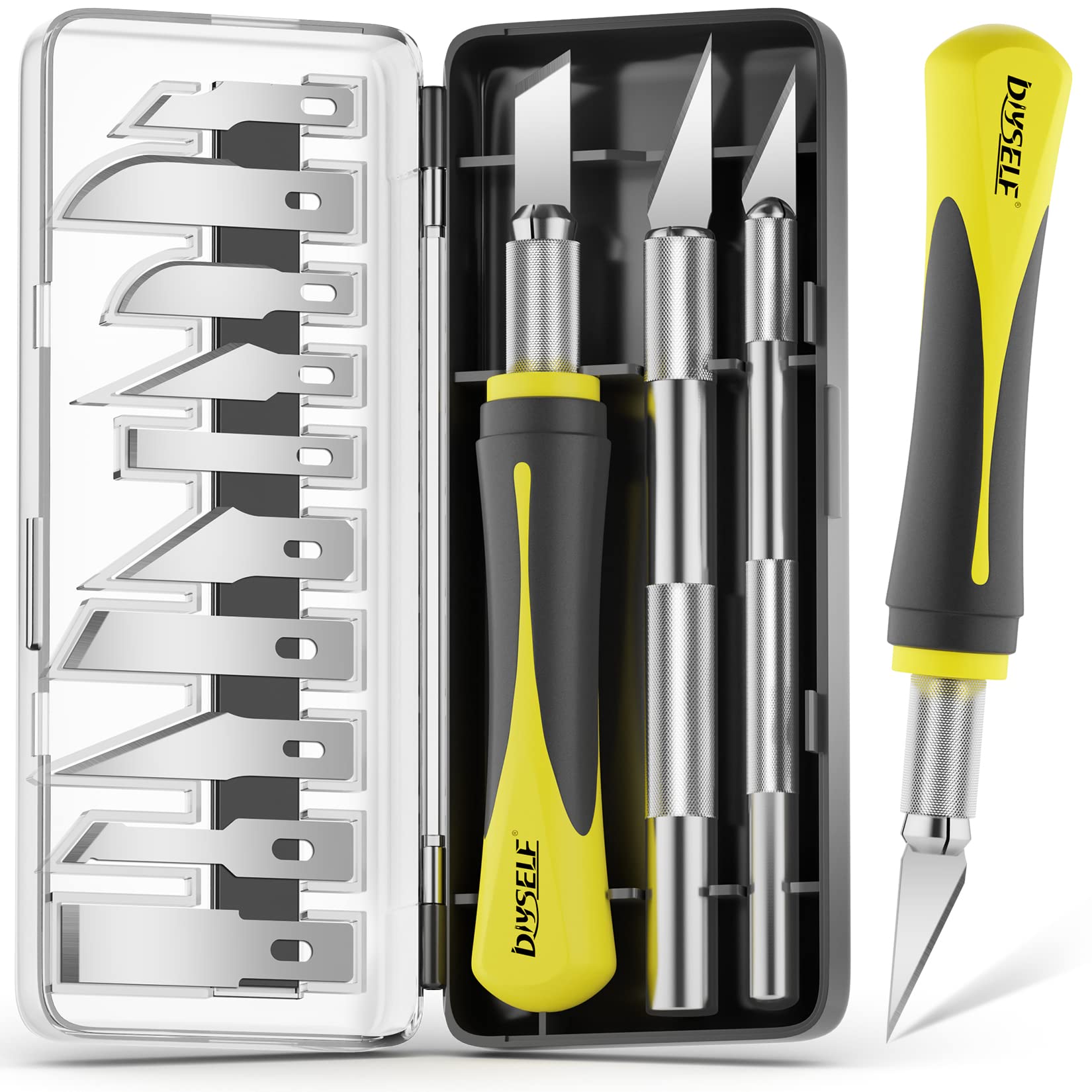 DIYSELF 16-Piece Craft Knife Set 3-Piece Hobby Knife with 10-Piece Exacto  Blades Precision Art Knife for Pumpkin Carving Modeling Exactly Knife