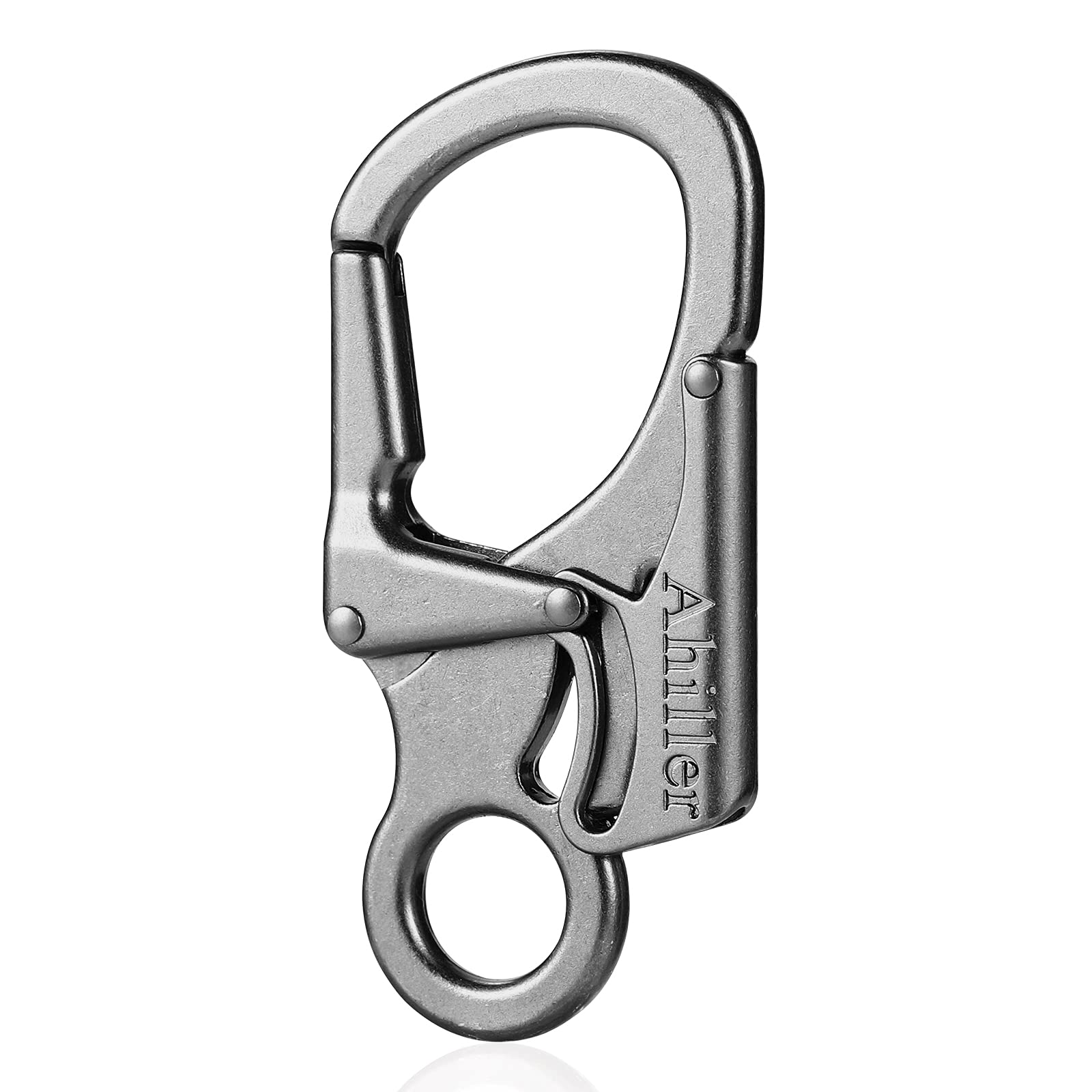 Carabiner Clip, Double Anti-Misopening Locking Design, 2.95'' in Alloy Carabiner  Keychain for Outdoor Camping, Key Ring Clip Black