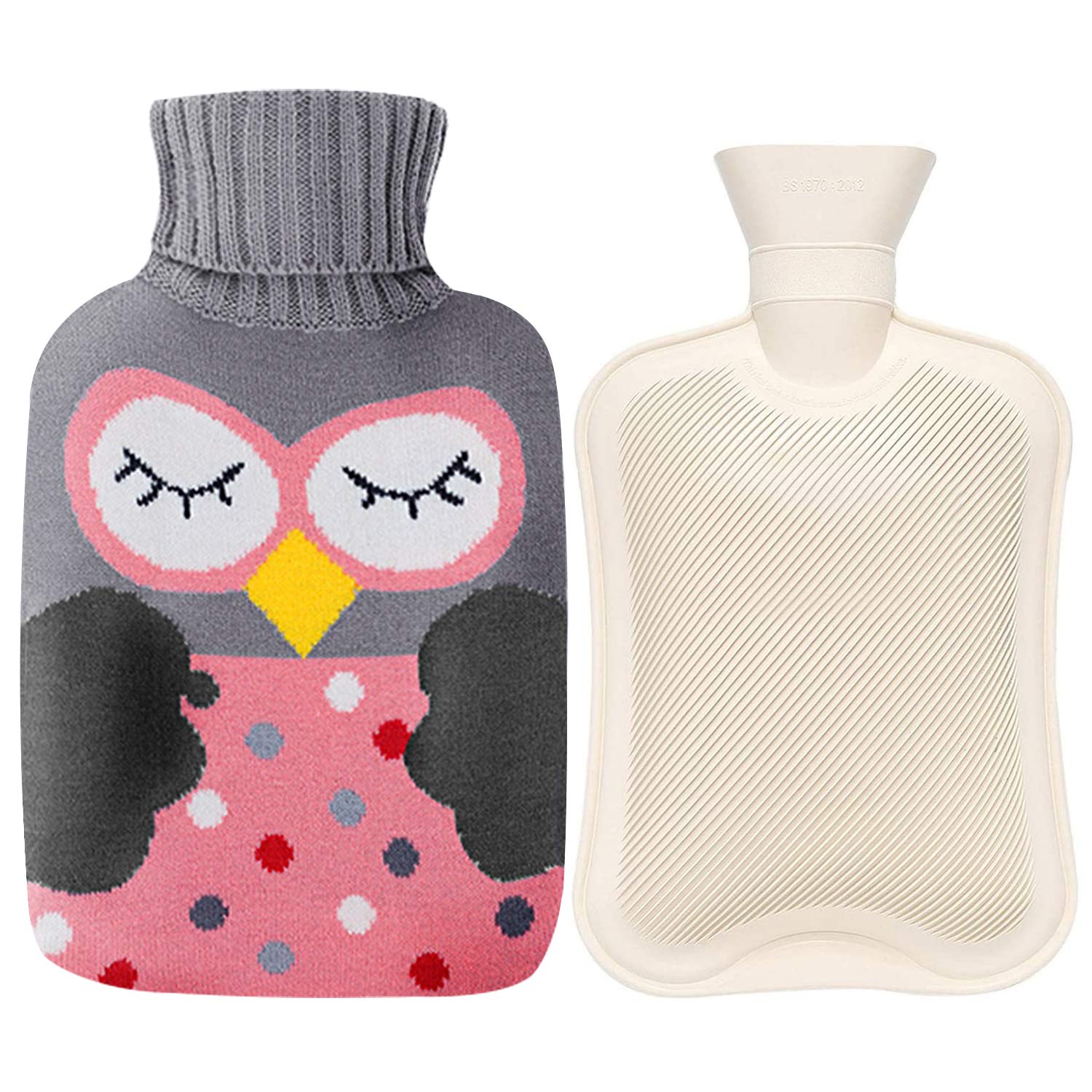 Happy Heat Hot Water Bottle Electric with Cover, Heating Pad, Warm Compress Bag for Menstrual/Period Cramps, Neck, Back, Shoulder Pain & More, Hot