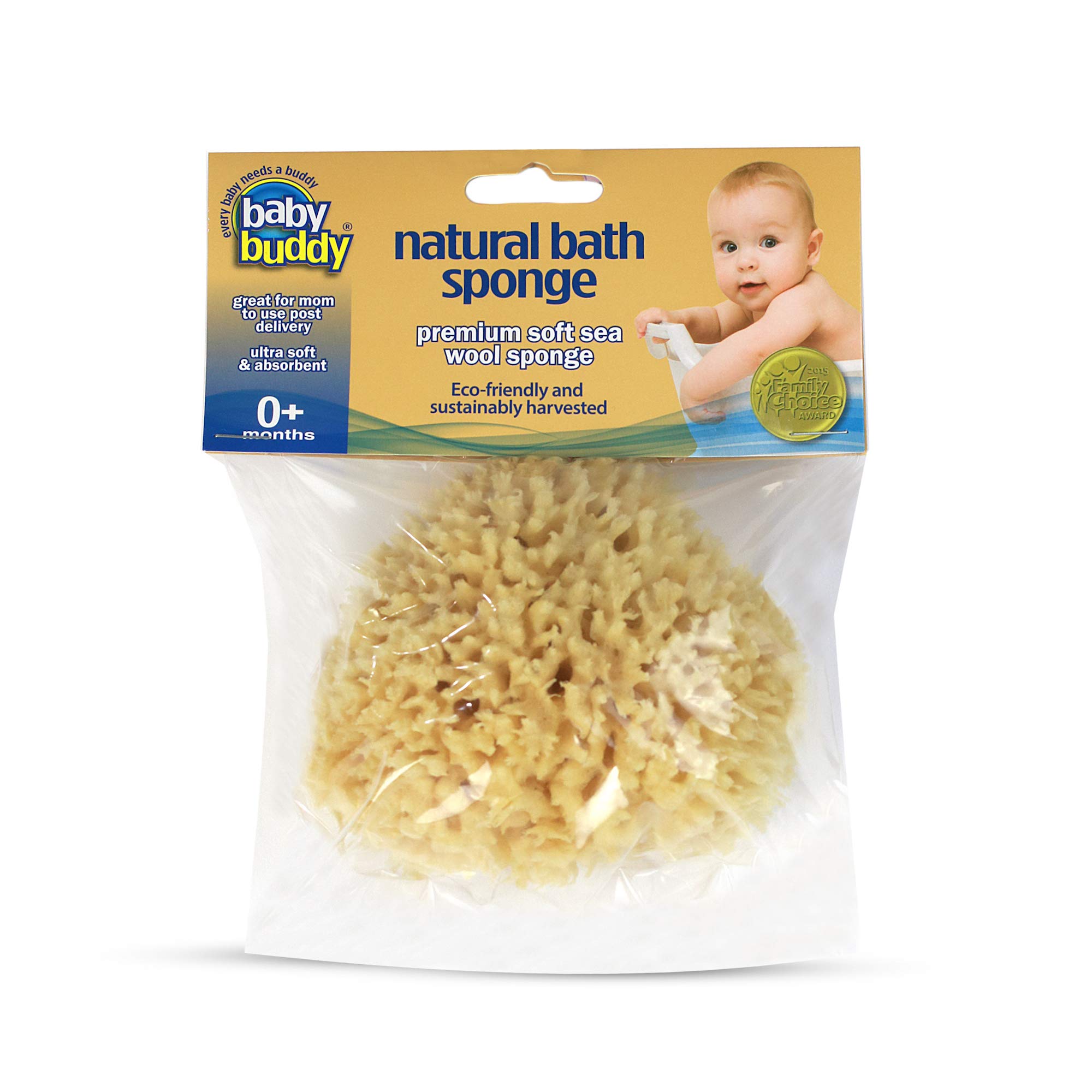Baby Buddy Natural Wool Sea Sponge Baby Bath Sponge Soft on Tender Skin  Hypoallergenic Brown 4.5