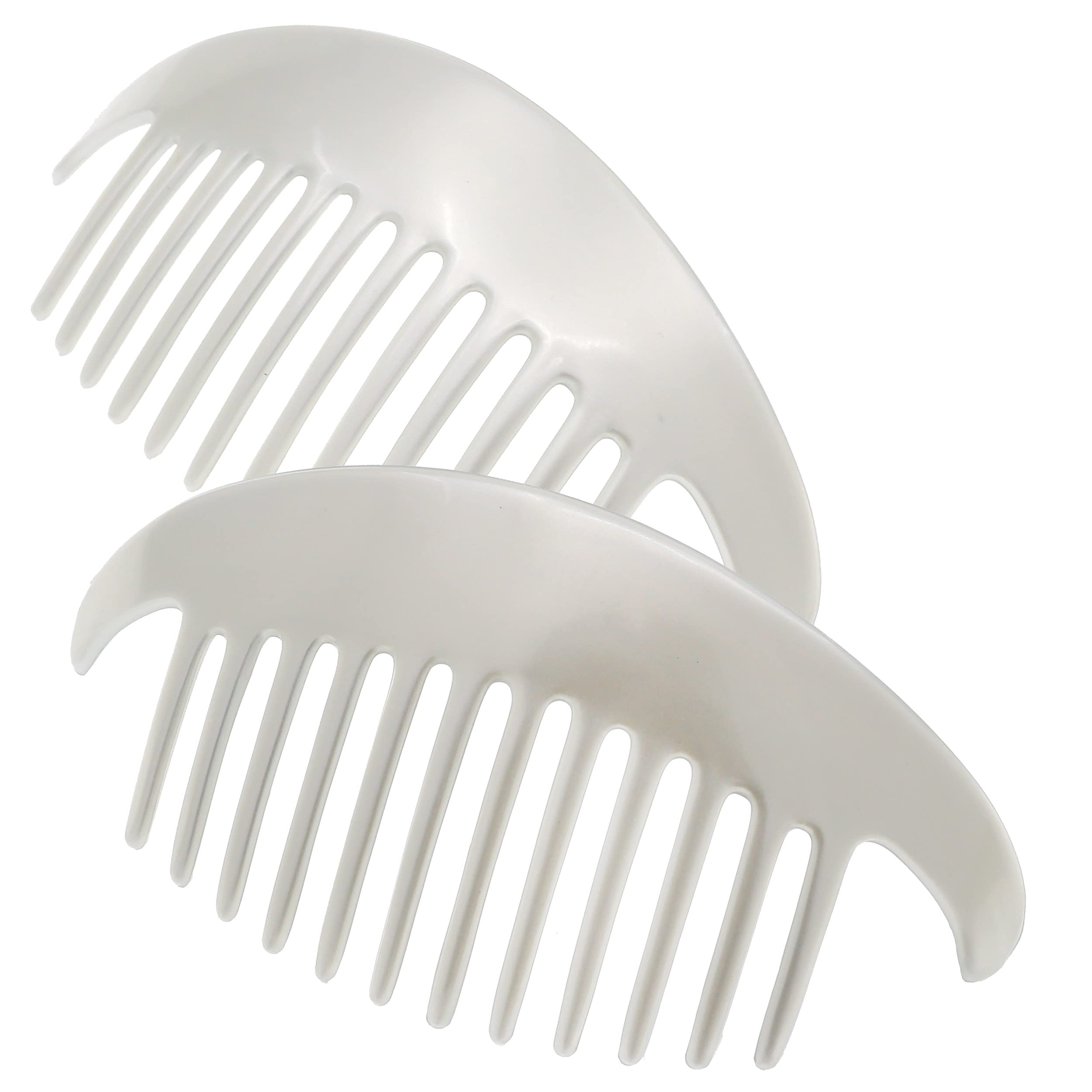 Camila Paris CP3017 Set of 2 French Hair Side Combs, White Pearl Large  Interlocking Combs Flexible Durable Strong Hold Hair Clips for Women, No  Slip Styling Girls Hair Accessories, Made in France