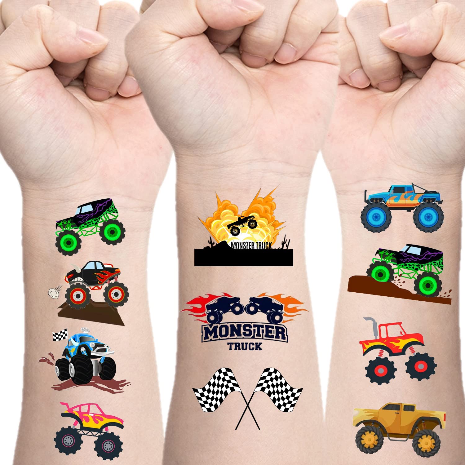 Buy Monster Truck Car Temporary Tattoos,10 Sheets Car Theme Fake Tattoo  Stickers Waterproof Cartoon Truck Tattoos for Boys Girls Kids Party  Supplies Online at desertcartINDIA