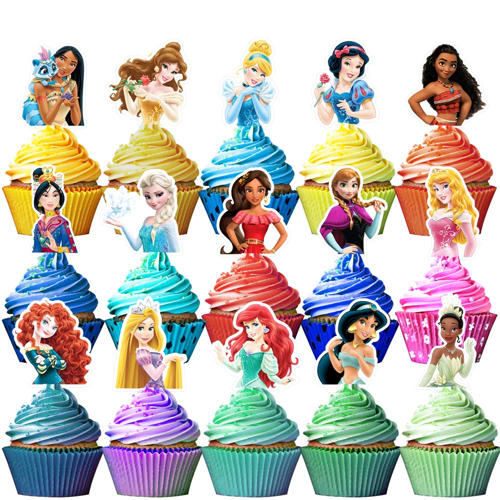 BEST HOPE Princess Cupcake Toppers Birthday Cake Decorations Party ...