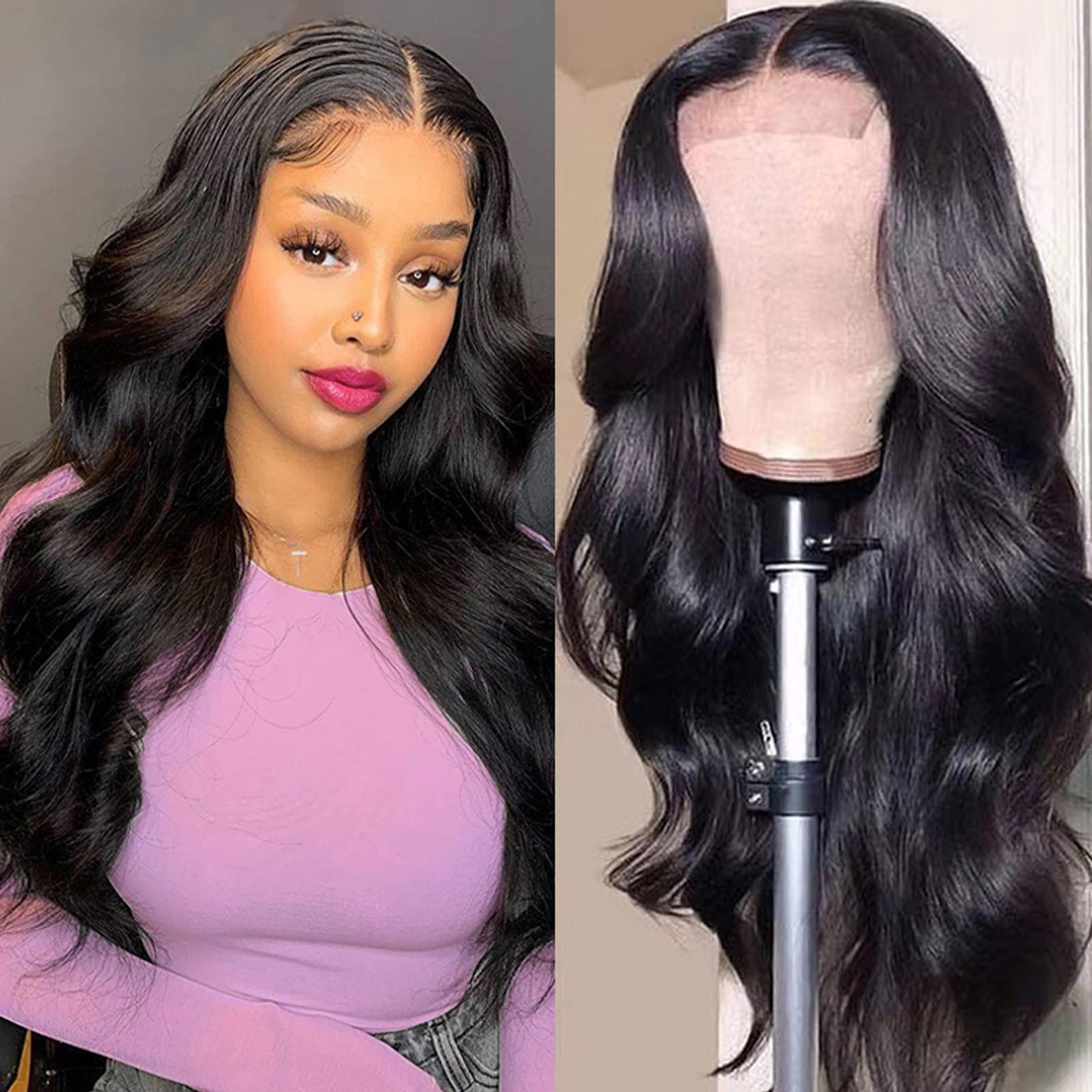 4X4 Lace Front Wig Straight Hair Human Hair Lace Closure Wig for Black  Women 18″