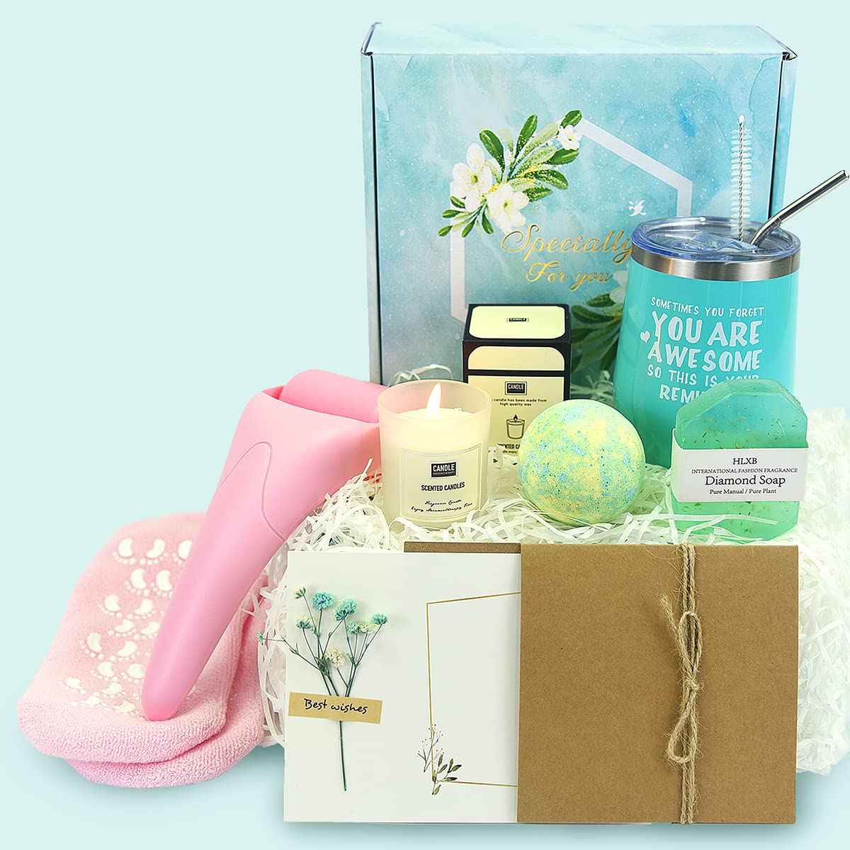Gift Sets,Get Well Soon Gifts for Women,Relaxing Spa Gift Basket  Set,Birthday Gifts for Women,Gift Basket Set for Mom Sister Best Friend  Teacher Nurse