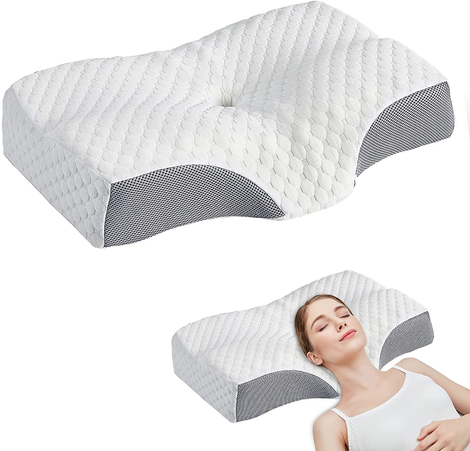 Sigoods Contour Memory Foam Pillows for Sleeping, Ergonomic