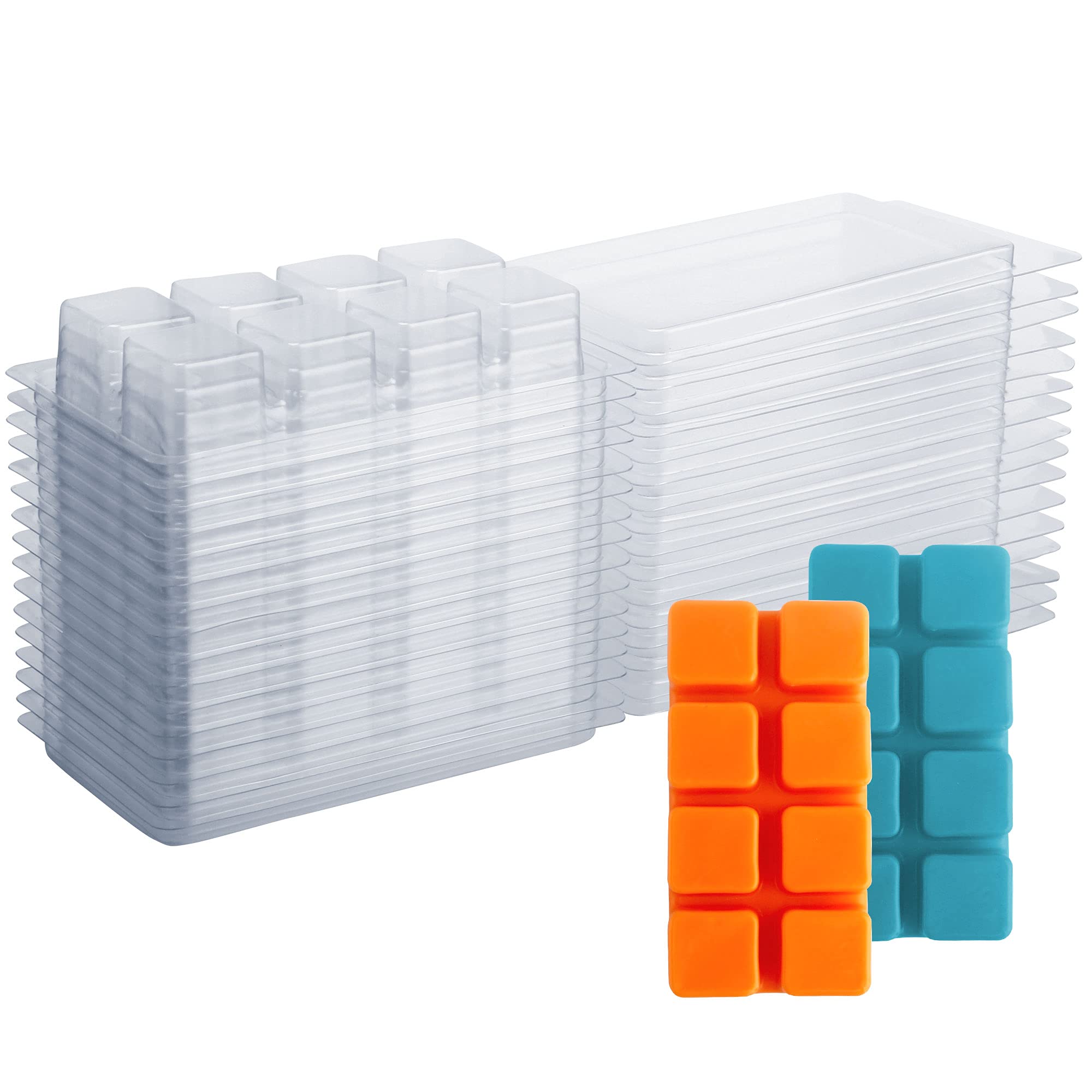 EUPNHY Wax Melt Containers-8 Cavity Clear Empty Plastic Wax Melt