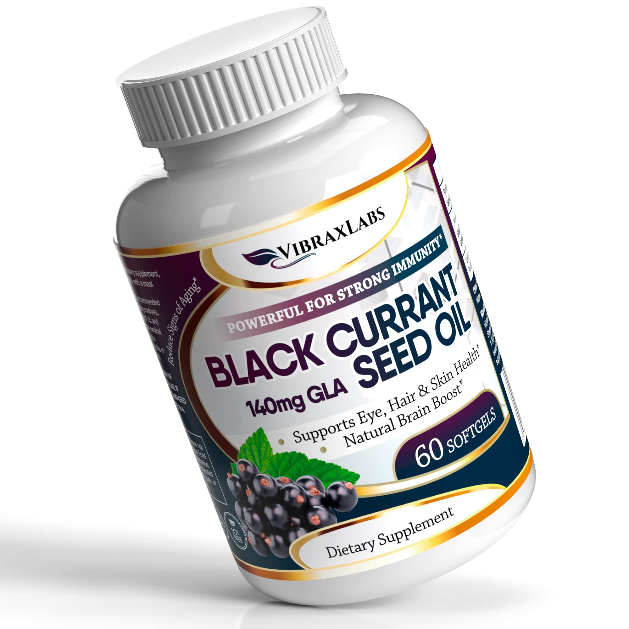 Black Currant Oil 1000mg - Hexane Free Natural Anti Aging Antioxidant with  High GLA Formula Supports Hair, Skin, Joint & Eye Health Premium Black  Currant Seed Oil Softgel Supplement