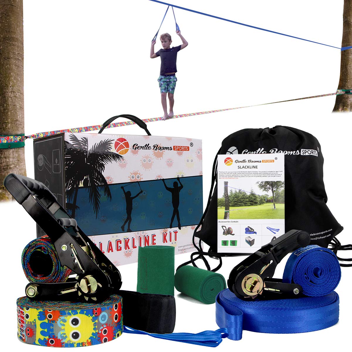 Slackline Kit with Tree Protectors