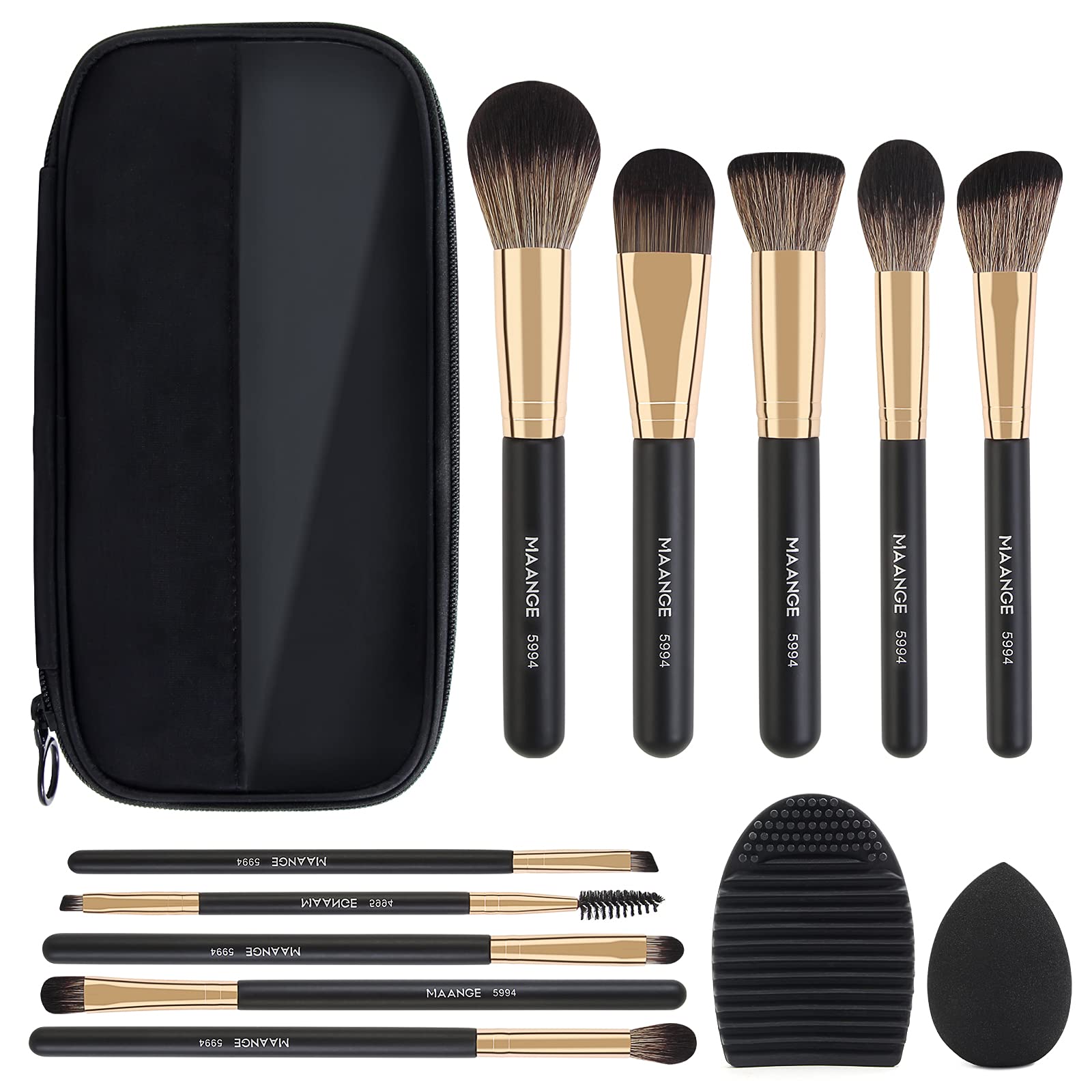Makeup Brushes, MAANGE 18 Pcs Professional Makeup Brush Set Premium  Synthetic Face Kabuki Brush Kit Foundation Blush Powder Eyeshadow Brushes