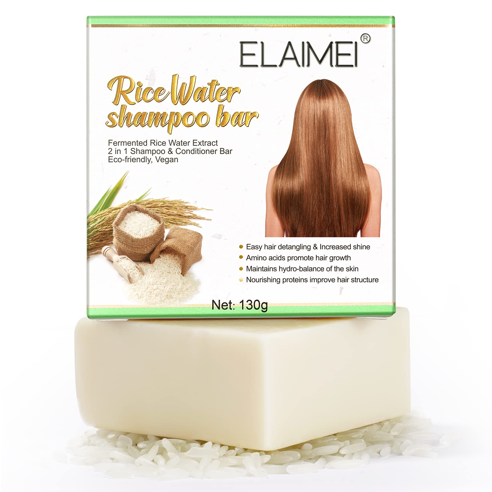 Shampoo Nut Rice Rice Water Shampoo Bar: 2-in-1 Hair Loss Treatment & Conditioner ...