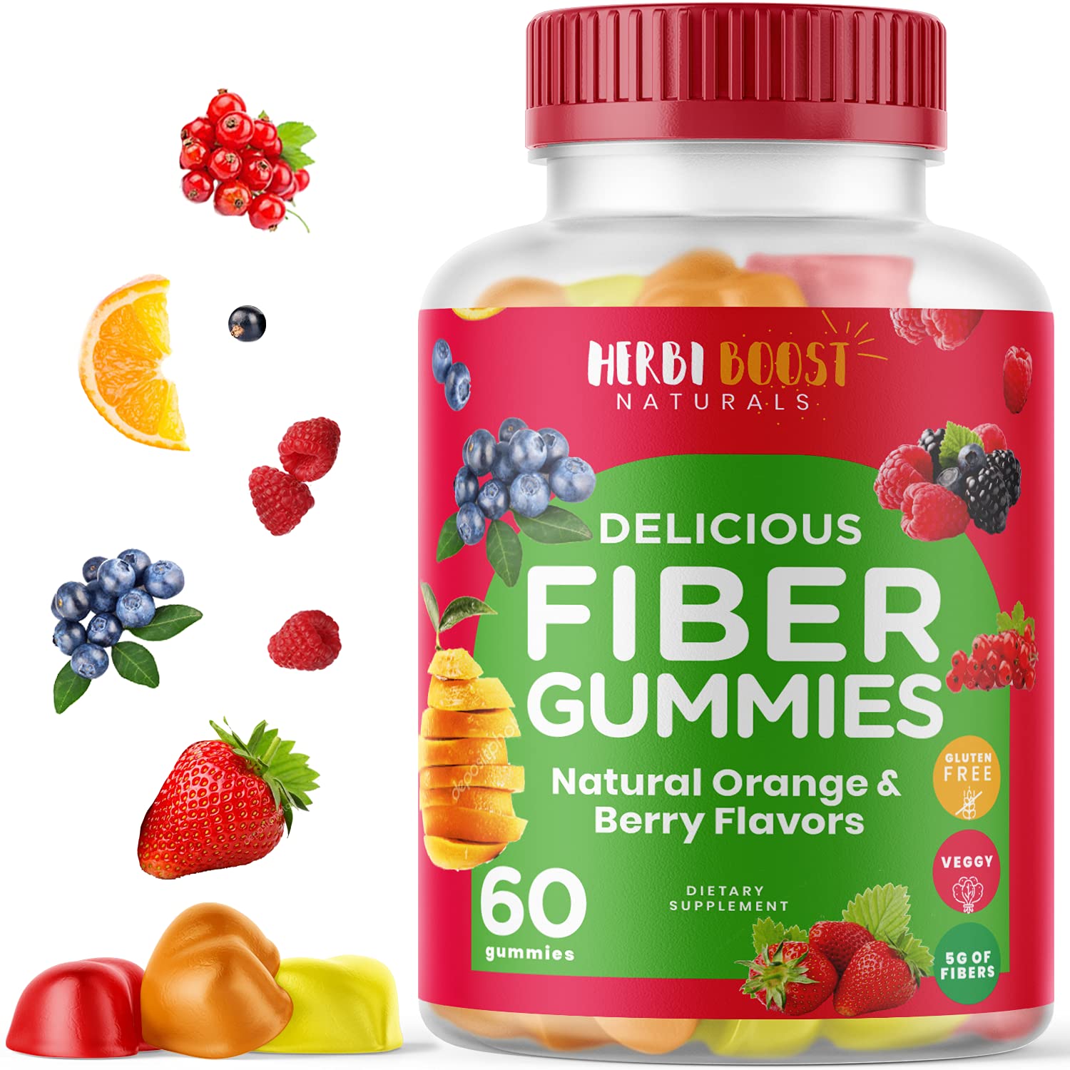 Prebiotic Fiber Gummies for Adults & Kids, Vegan Gummy Soluble Fiber ...