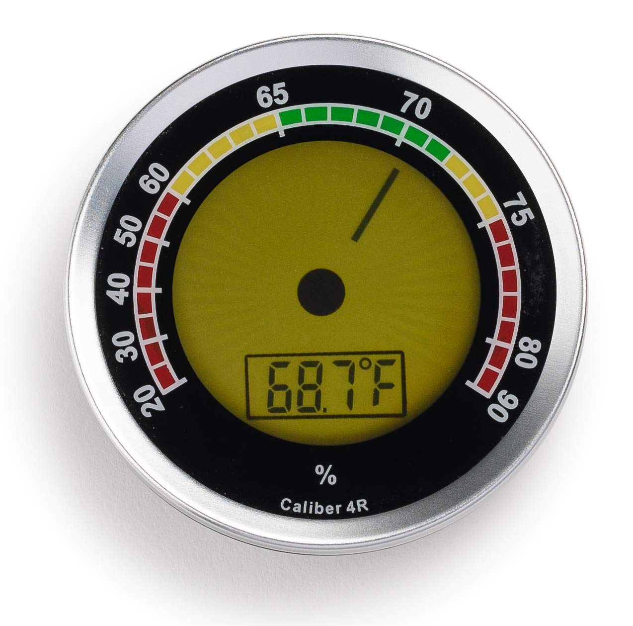 Caliber 4R Silver Digital/Analog Hygrometer by Western Humidor