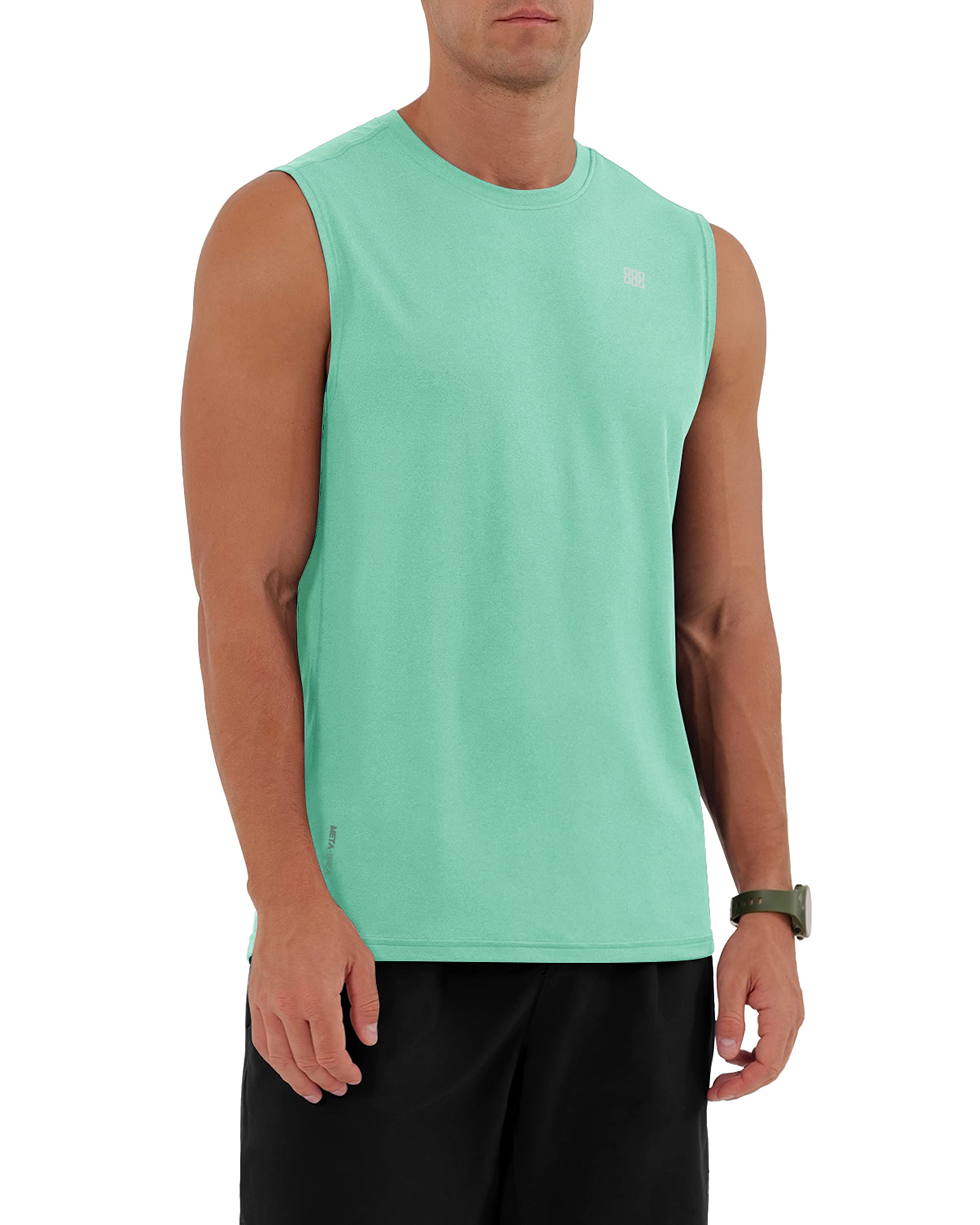 ODODOS Men's Muscle Shirts UPF 50+ Sleeveless Quick Dry Gym Workout Tank  Top Mint Green-a (1 Pack) XX-Large Tall