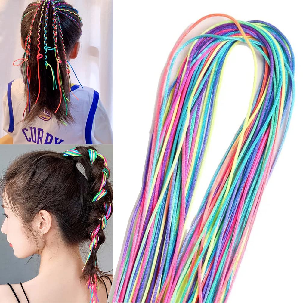 30 Pcs Hair Braids Assorted Gradient Color Mix Colorful Hair Wrap String  Rope Strands DIY African Girl Braid Hair Accessories -Hair1