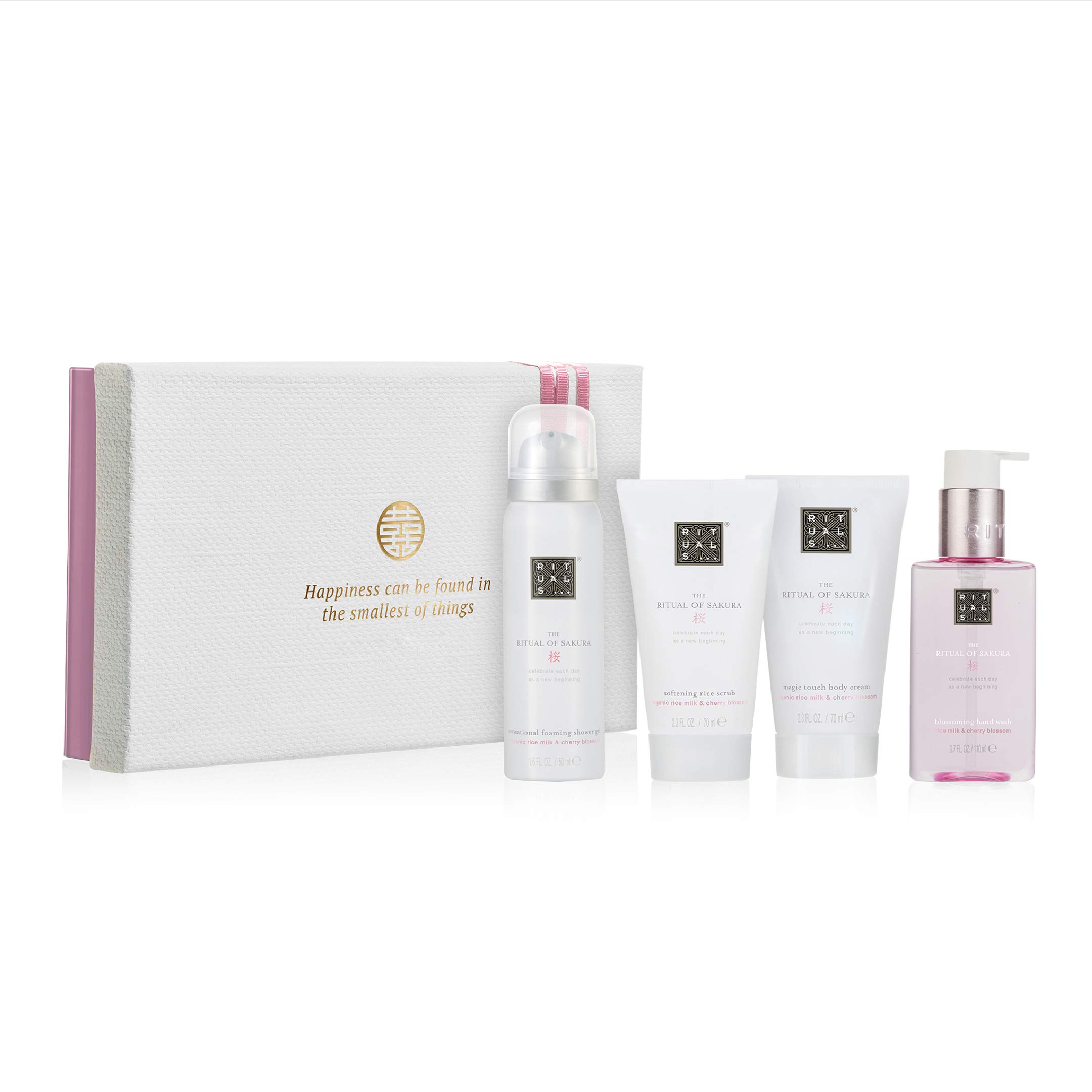 RITUALS Sakura Renewing Gift Set - Foaming Shower Gel, Exfoliating Body  Scrub, Body Cream & Hand Soap with Rice Milk & Cherry Blossom - Medium