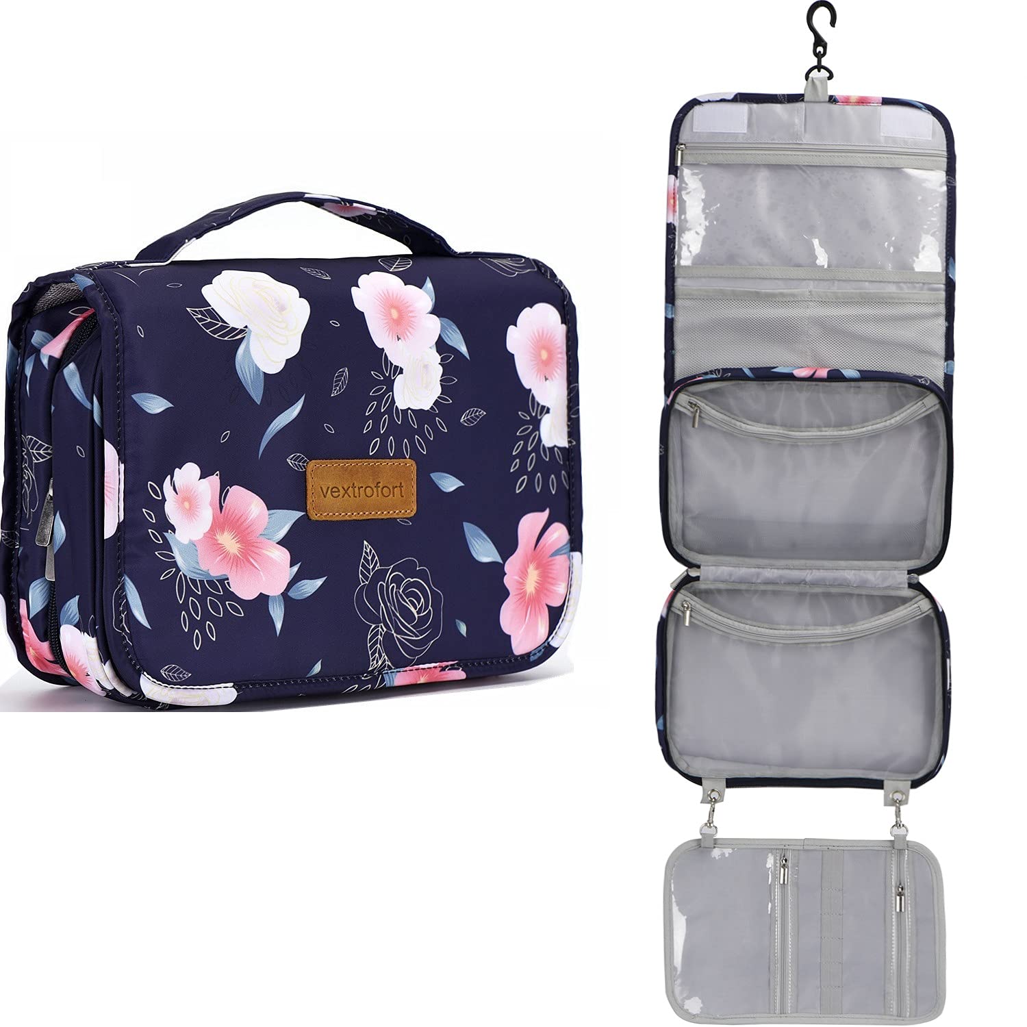 Toiletry Bag for Women, Large Hanging Travel Makeup Bag Water