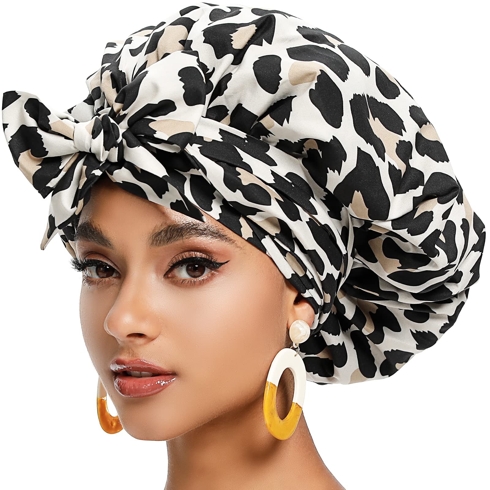 Satin Bonnet for Women, Silk Bonnet for Curly Hair, Silk Hair Bonnet for  Sleeping Satin Bonnets for Black Women, Extra Large Bonnet for Braids with  Tie Band Coffee