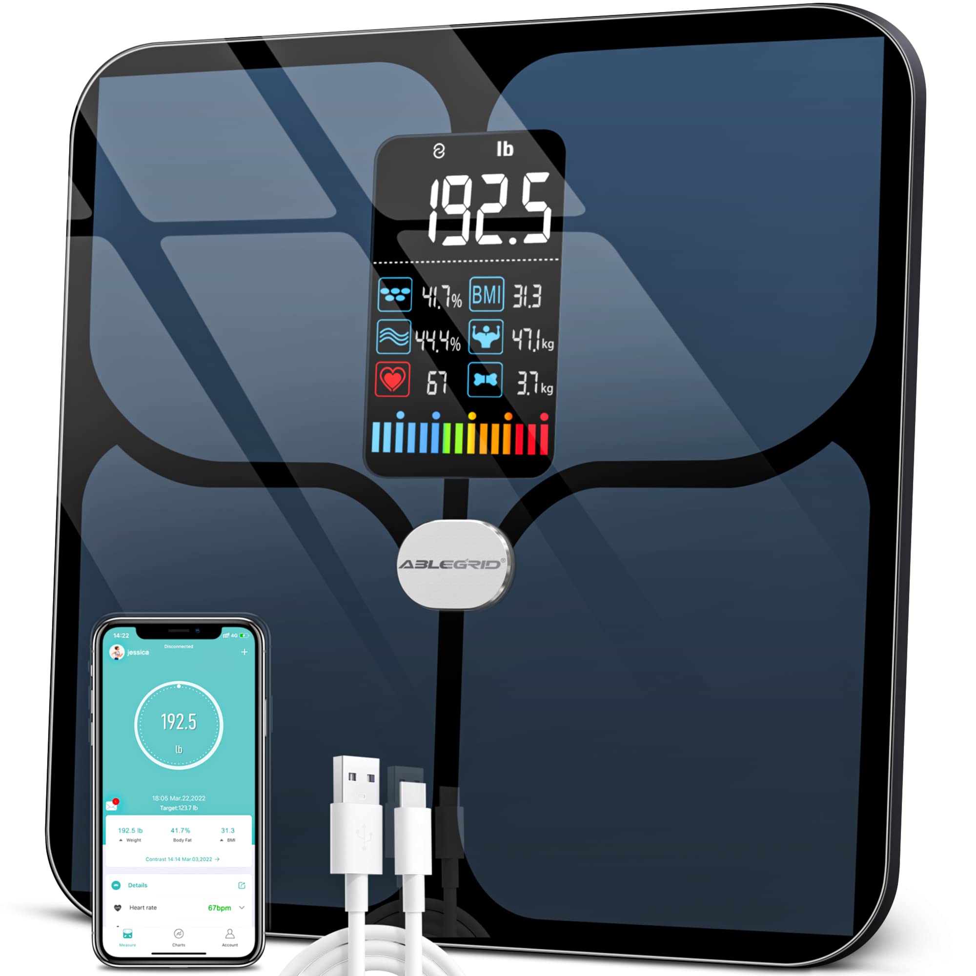 GE Bathroom Scale Body Weight: Digital Body Weight Scale Smart BMI