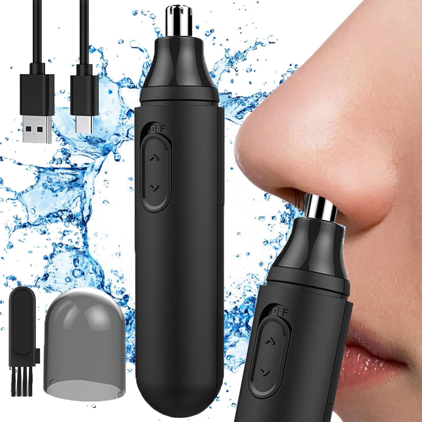 desillusion forælder godt BCFHYK Nose Hair Trimmer, Rechargeable Ear and Nose Hair Trimmer for Men  Women, USB Electric Waterproof