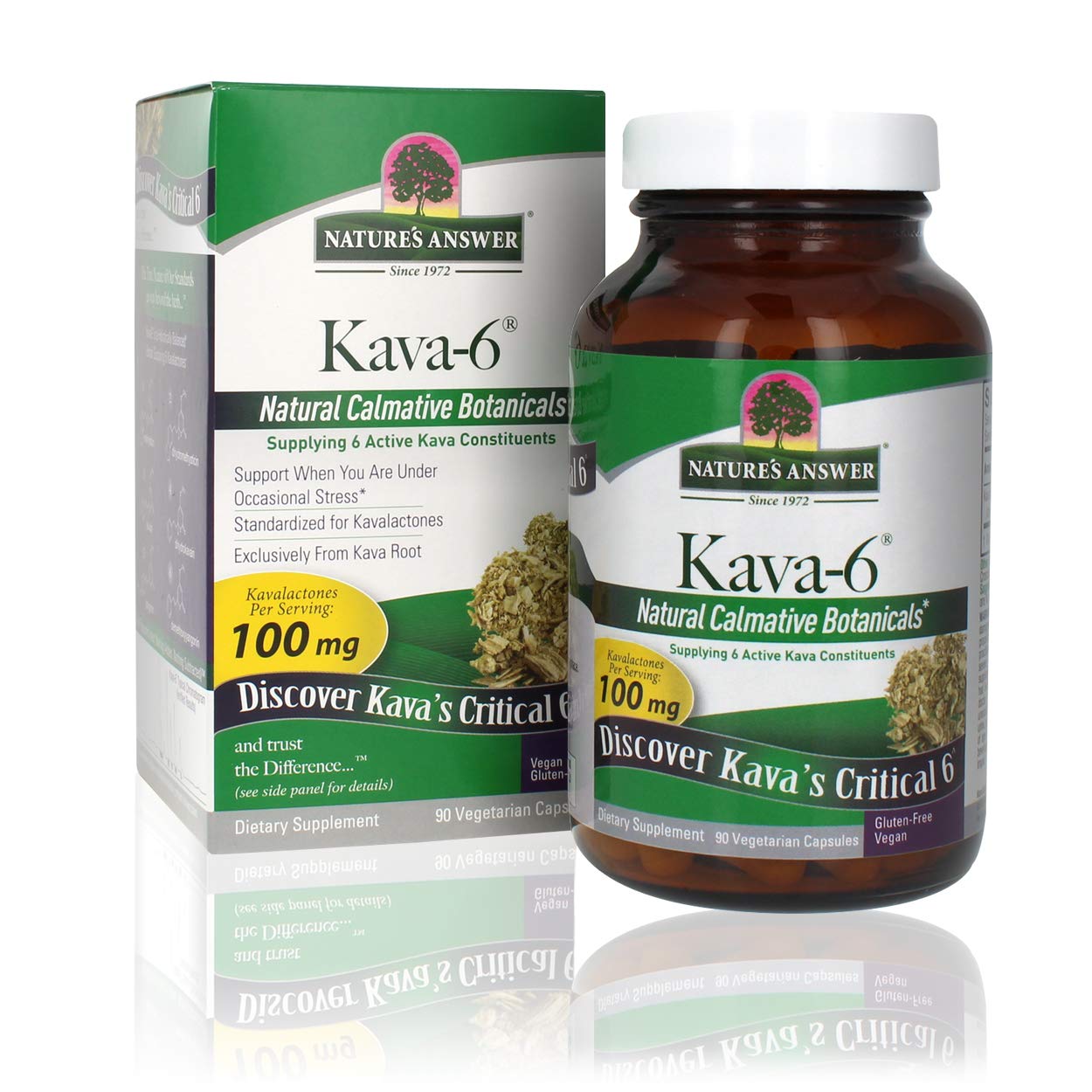Nature's Answer Kava Root Powder Supplement Vegetarian Capsules, 90