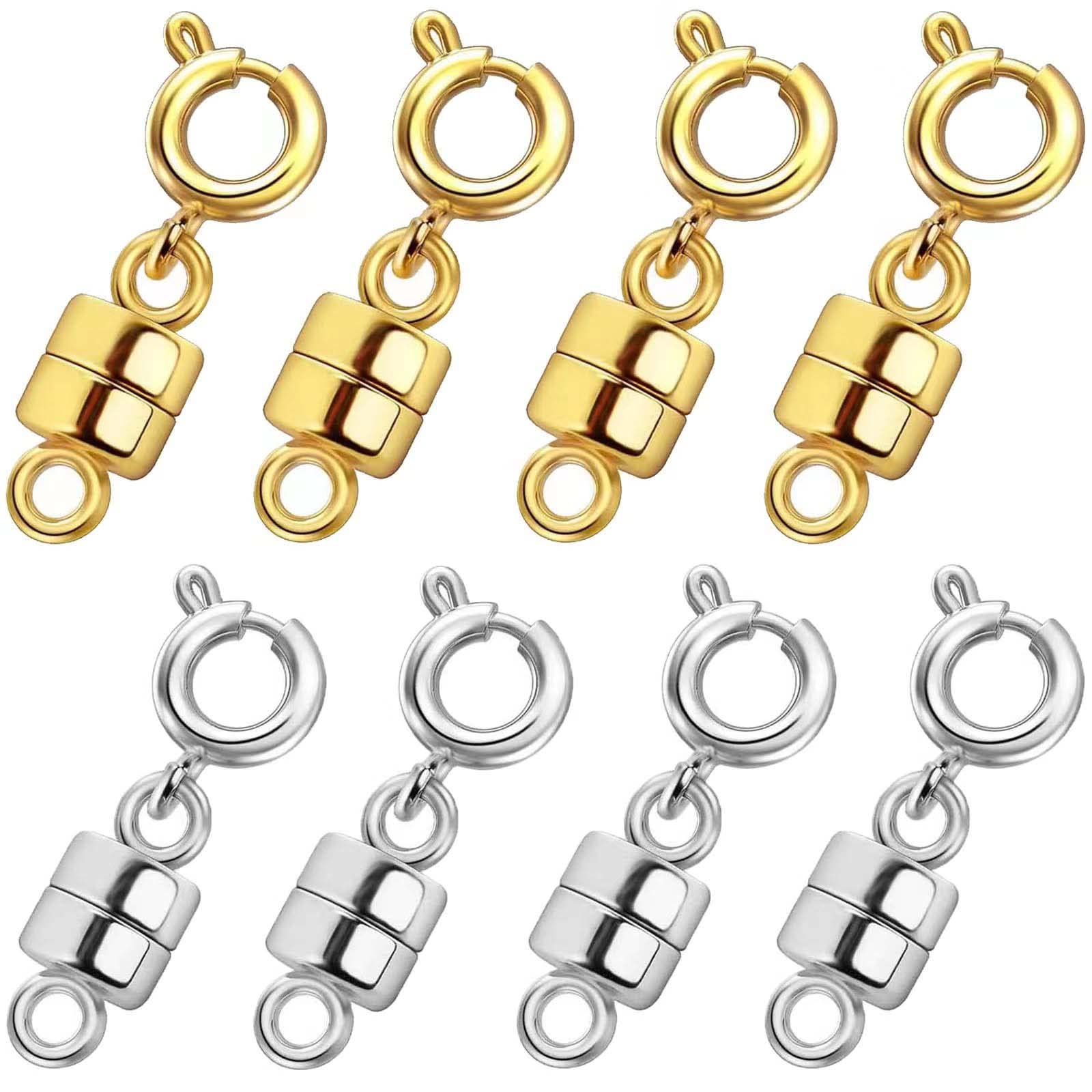 Qulltk Necklace Clasps and Closures 18K Gold and Silver Plated Bracelet  Converter Clasp,Suitable for Necklaces
