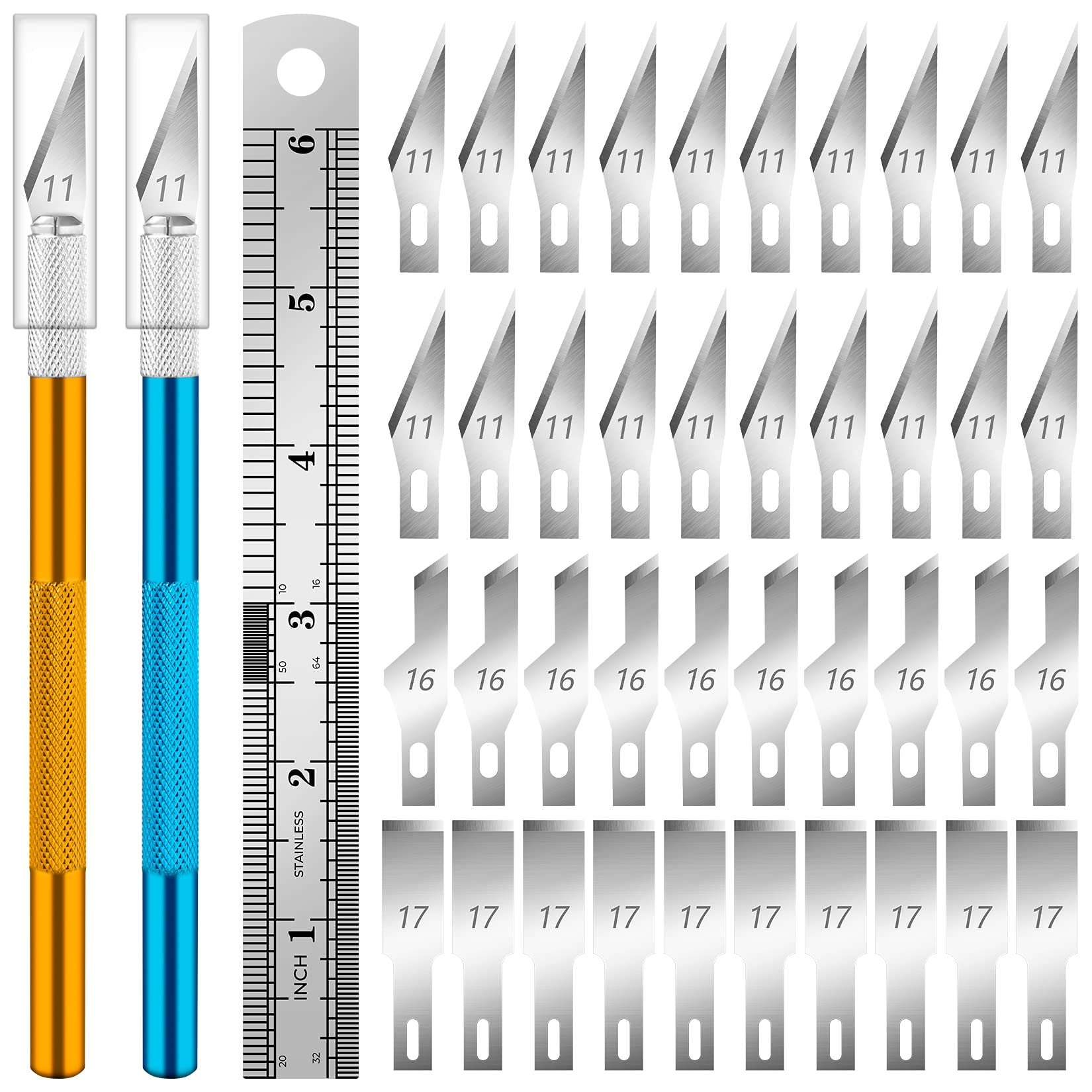 DIYSELF Exacto Knife Upgrade Precision Carving Craft Knife Hobby Knife Kit  40 Spare Knife Blades for Art, Scrapbooking, Stencil Knife Set