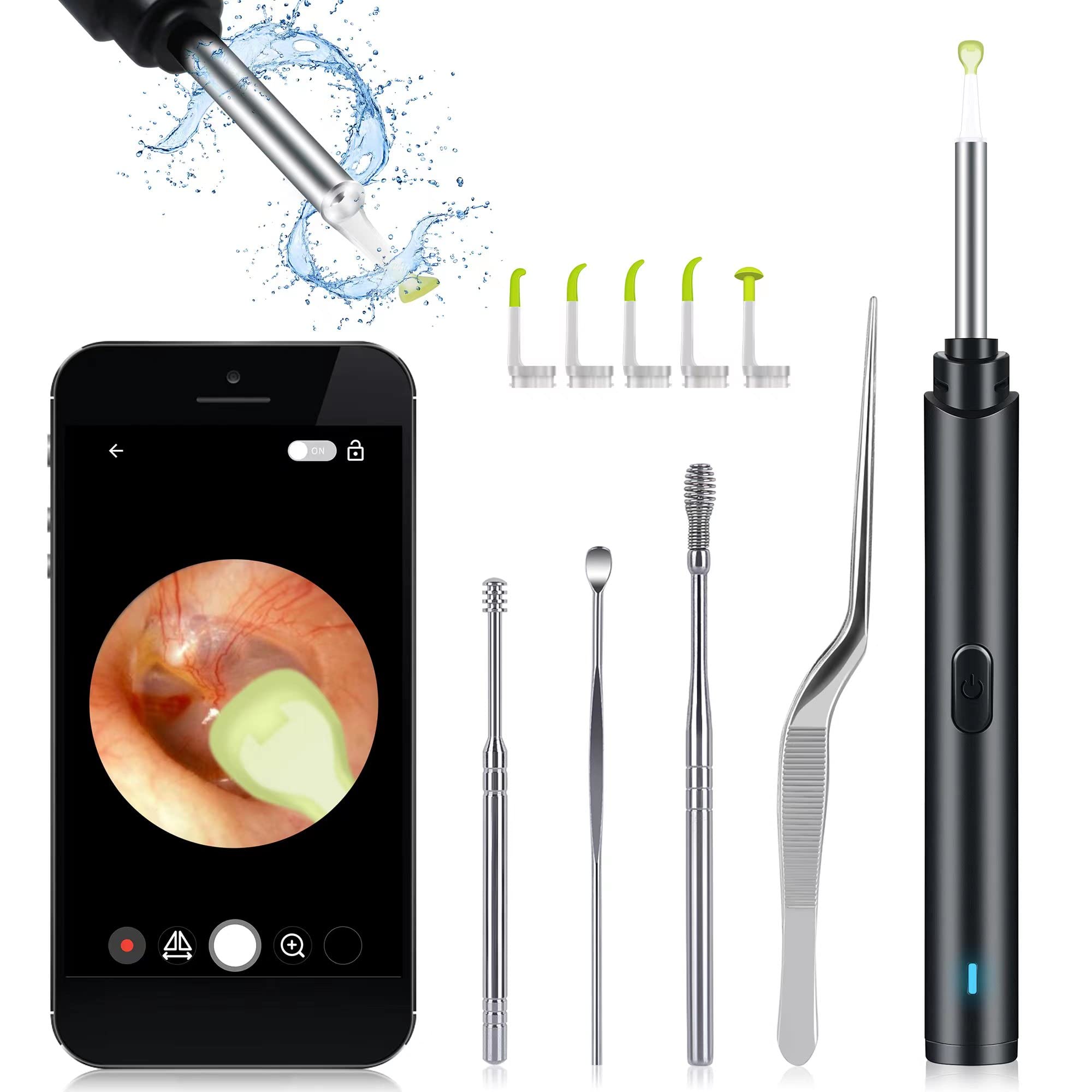 Ear Wax Removal Kit, Smart Ear Wax Removal Ear Cleaner, Wireless Ear Wax  Remover Otoscope with 5M HD Endoscope Ear Camera Ear Wax Removal Tool for  iPhone, iPad, Android Phone 