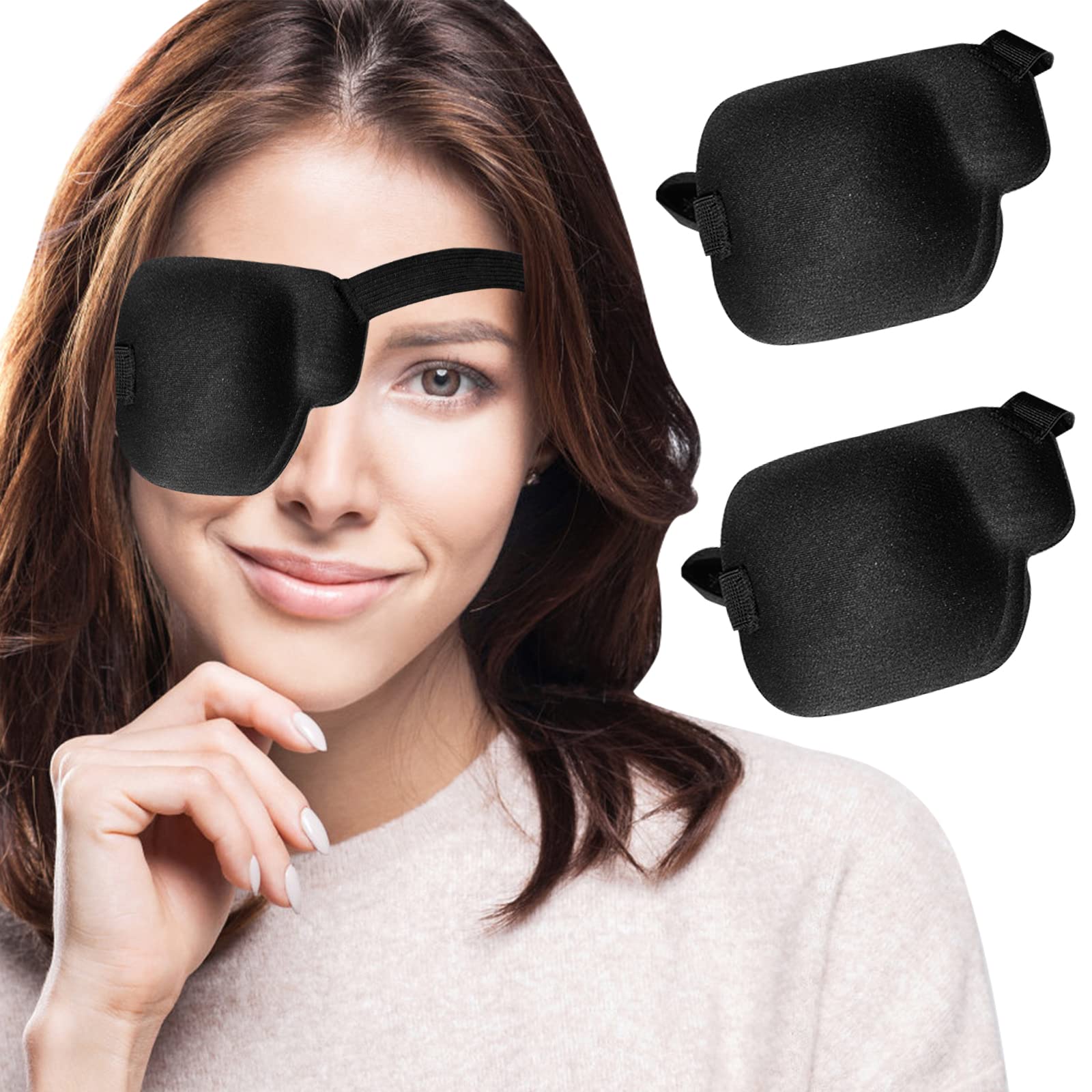 RIKEYO 2Pcs 3D Eye Patches for Adults, Adjustable Medical Eyepatch for ...