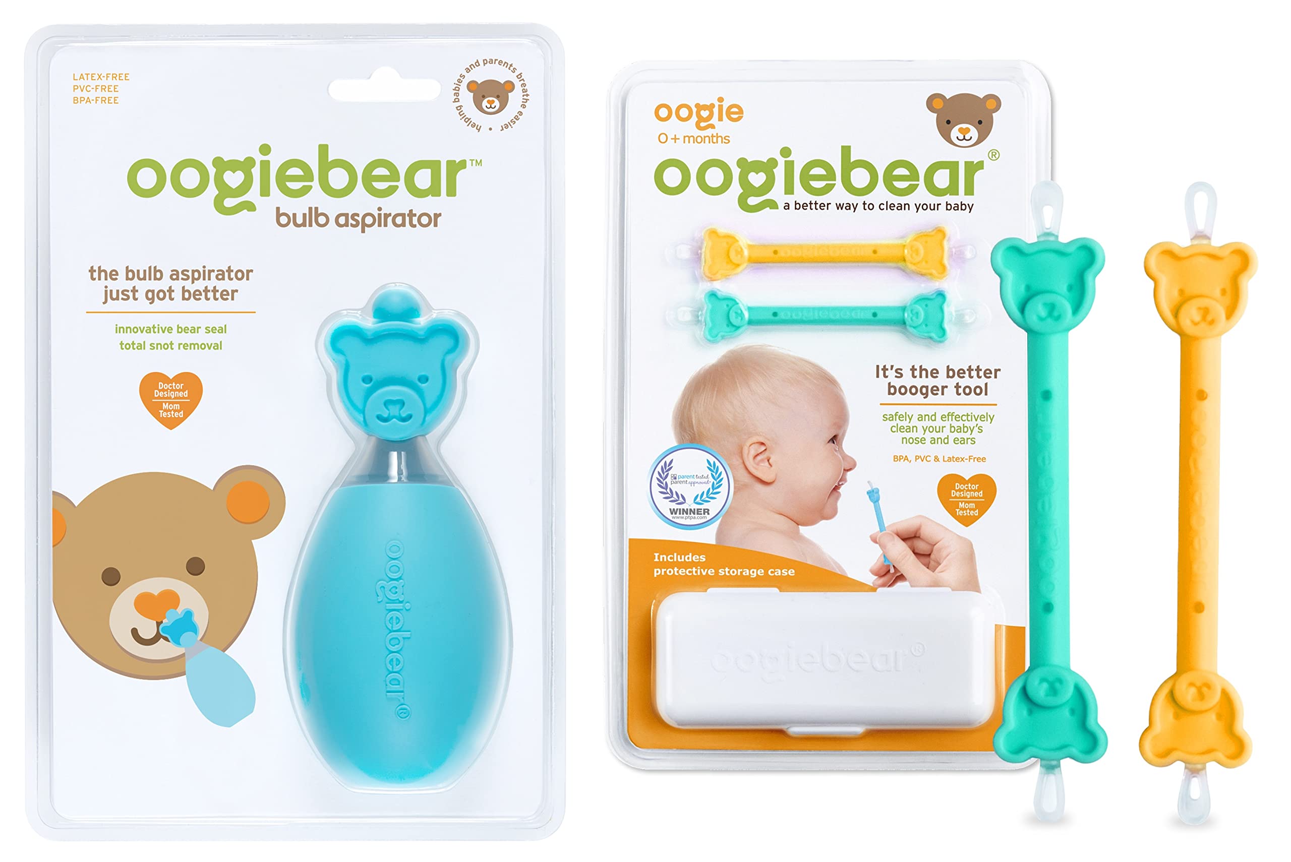 oogiebear The Bear Pair 2-in-1 Bulb Aspirator and Booger Picker