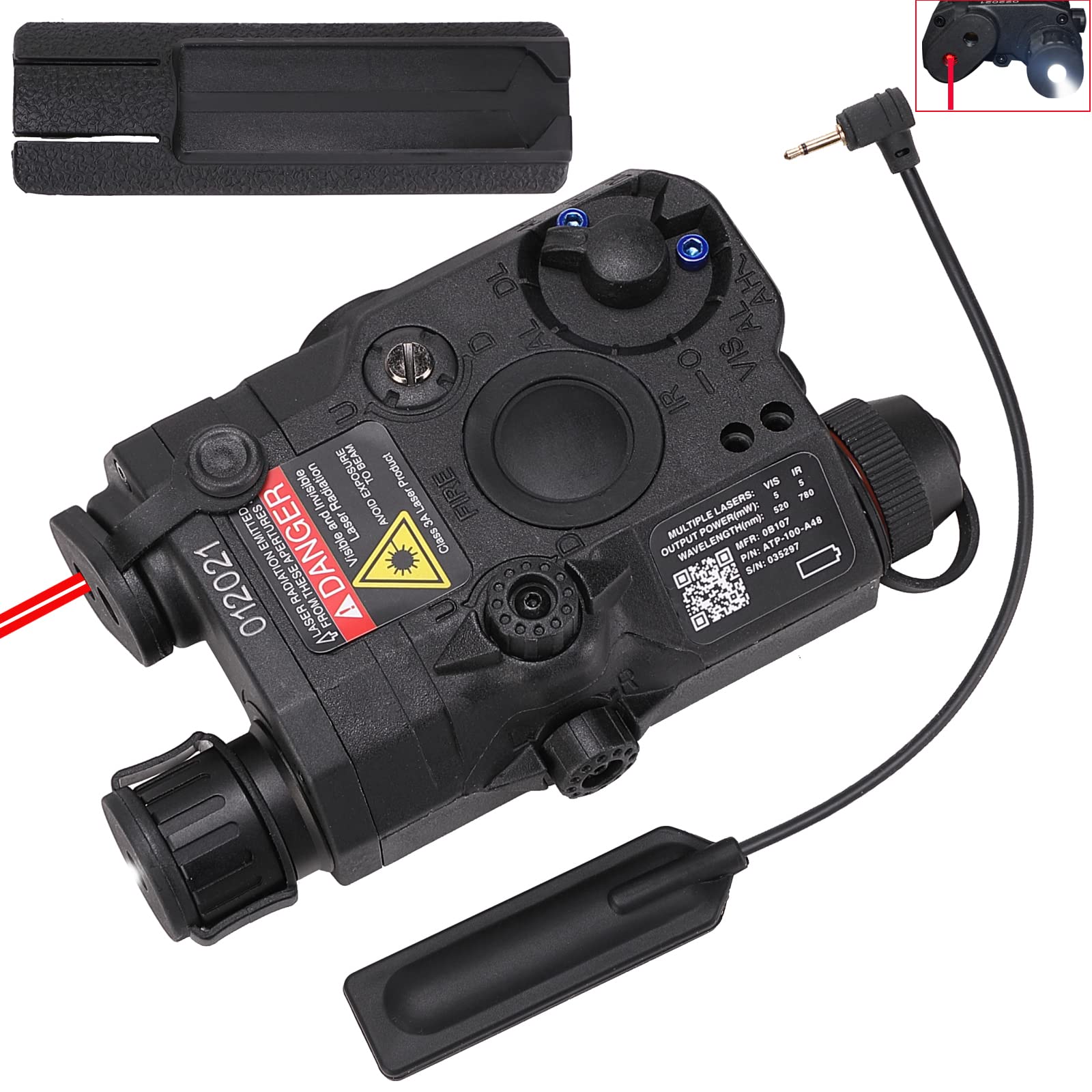 Ratulie Upgraded Airsoft PEQ 15 PEQ Box IR Laser with Visable Red