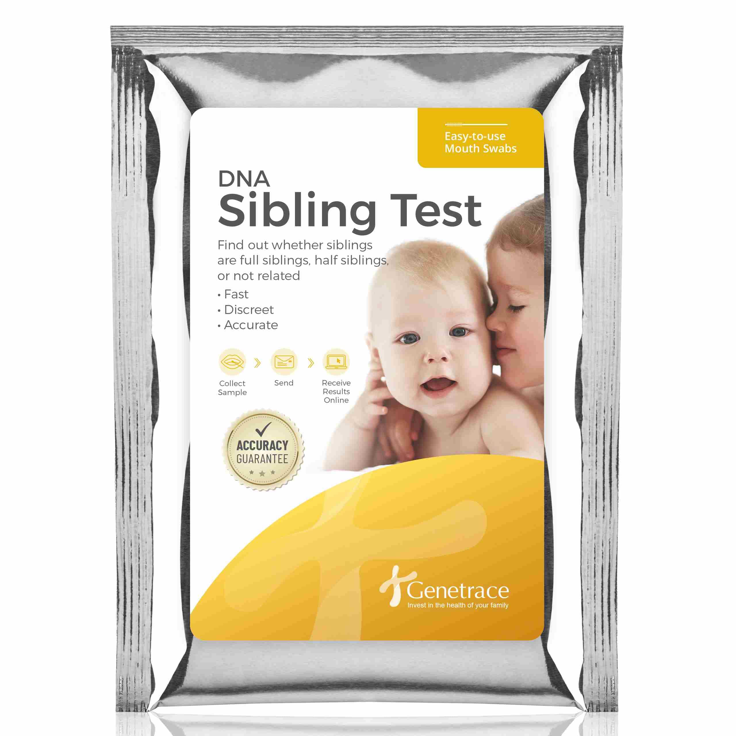 Genetrace DNA Sibling Test - at-Home Collection Kit for Full &amp; Half ...