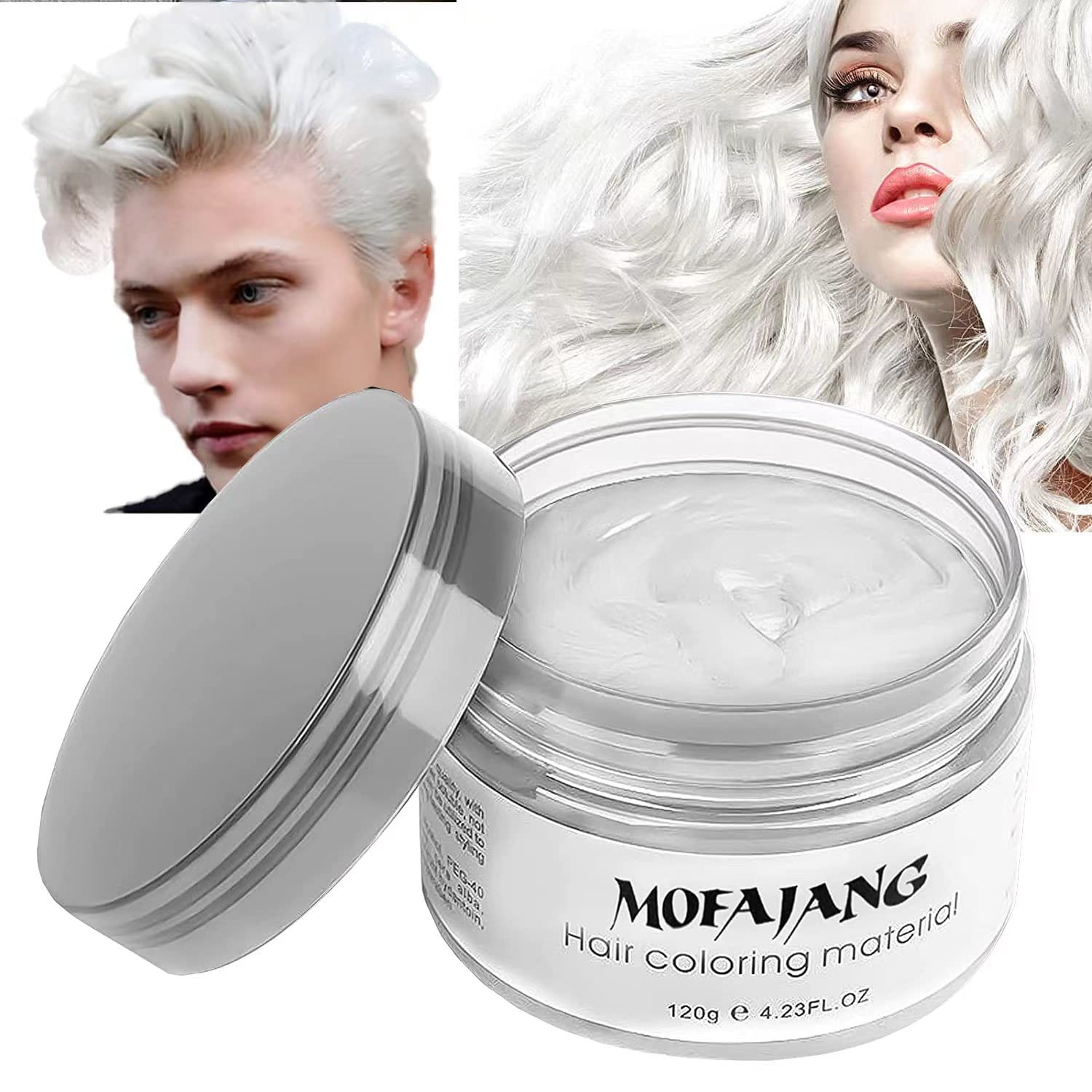 Temporary White Hair Color Wax EFLY Instant Hairstyle Cream  oz Hair  Pomades Hairstyle Wax for