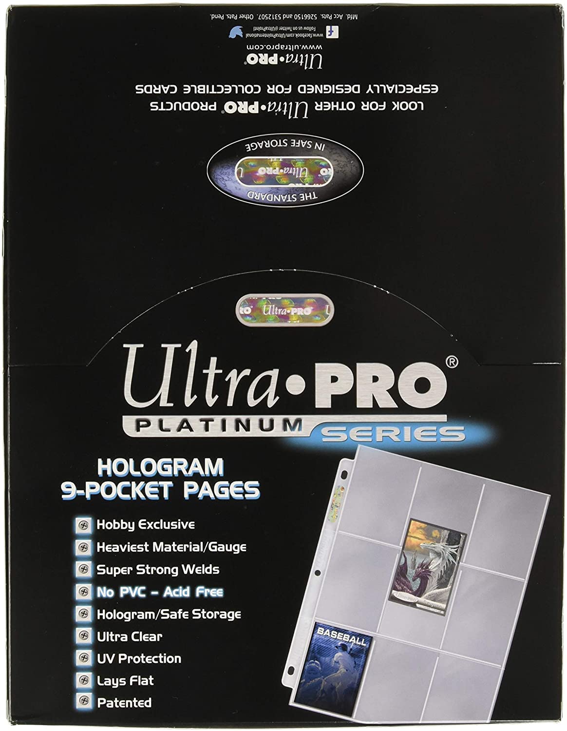 Ultra Pro 9 Pocket Pages Platinum Series 100 Pages of Card Sleeves for  Trading Card Binder, Baseball Card Binder, Pokemon Card Sleeves and  Baseball Card Sleeves Ultra Pro Pocket Pages