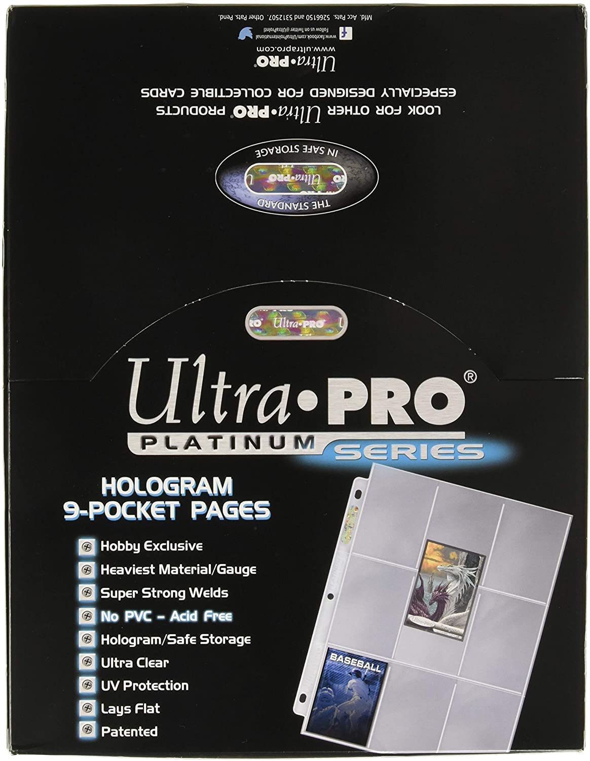 Ultra Pro 9 Pocket Pages Platinum Series 100 Pages of Card Sleeves for  Trading Card Binder