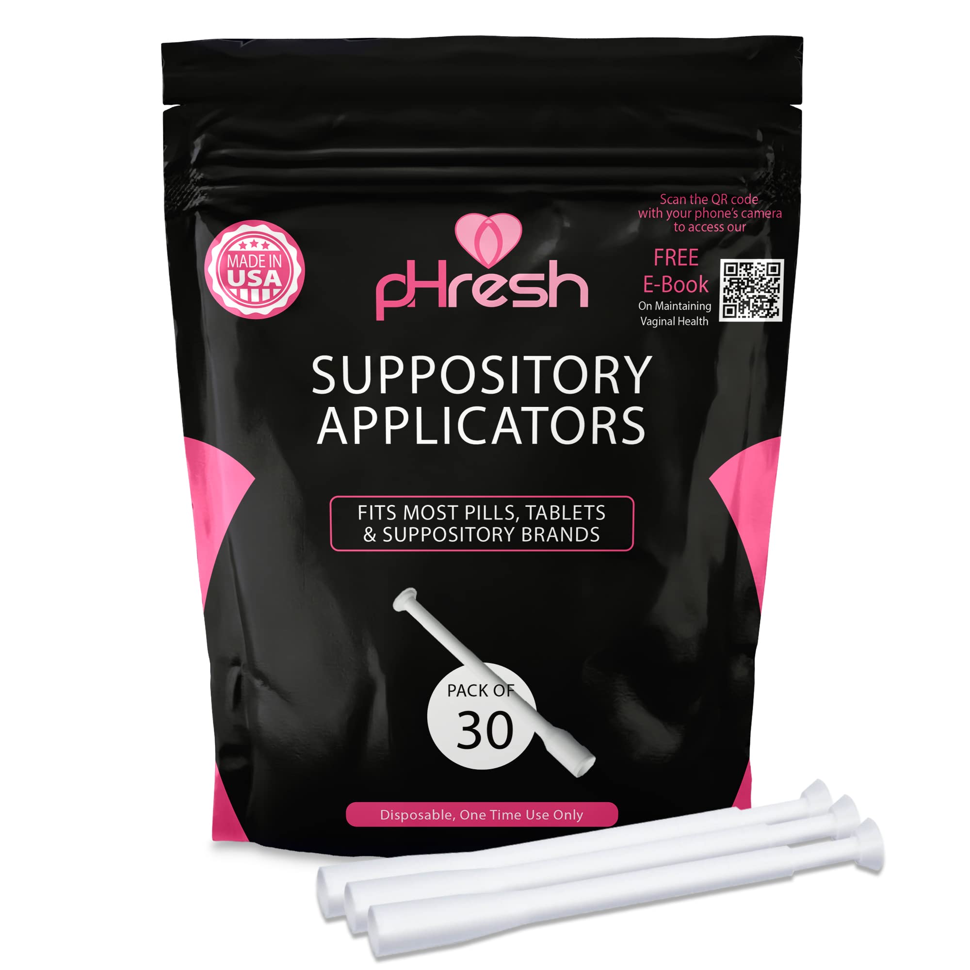 ACE NUTRITION pHresh Vaginal Suppository Applicators Pack of 30