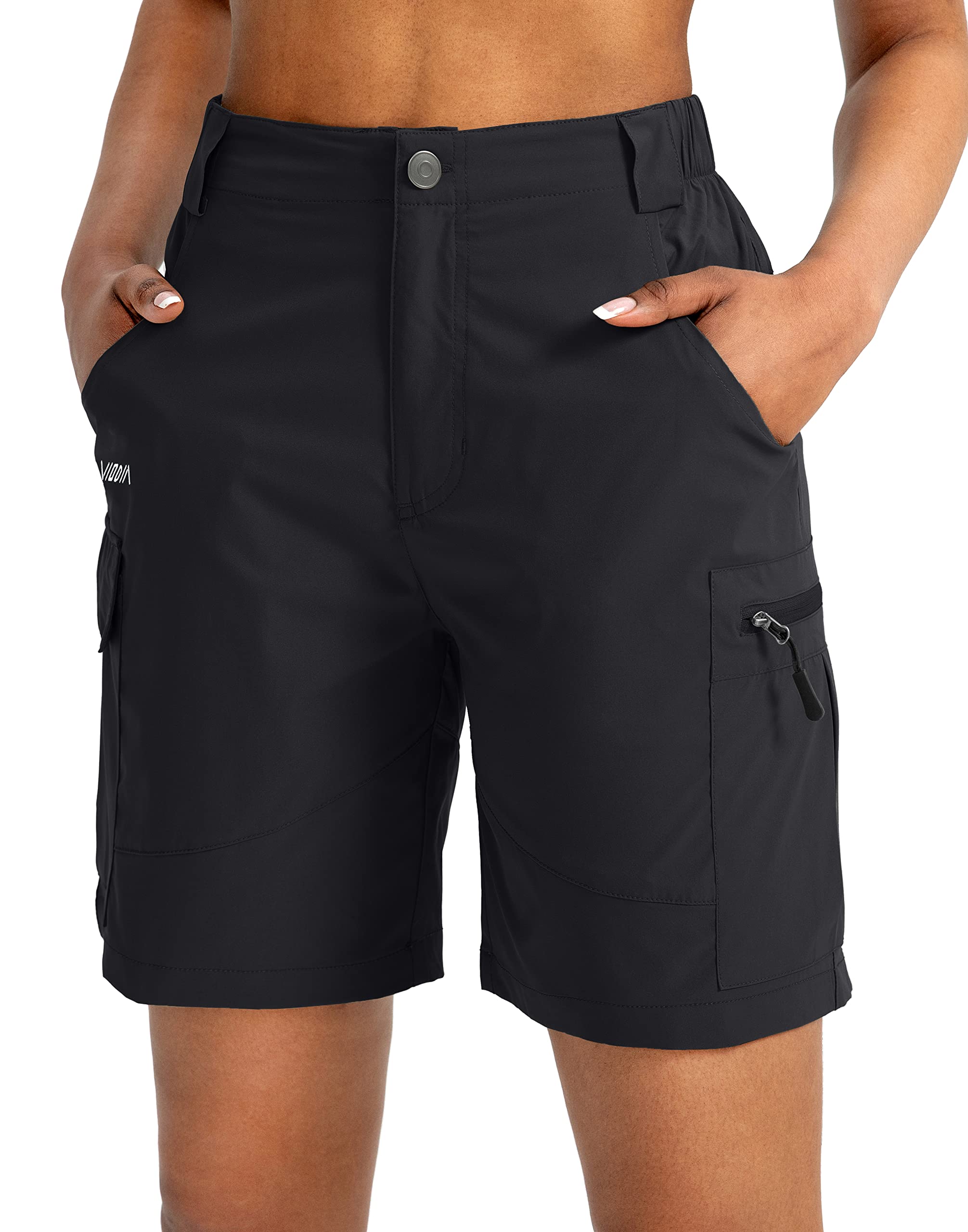 Viodia Women's 7 Hiking Cargo Shorts with Pockets Quick Dry Lightweight  Shorts for Women Golf Casual Summer Shorts Large Black