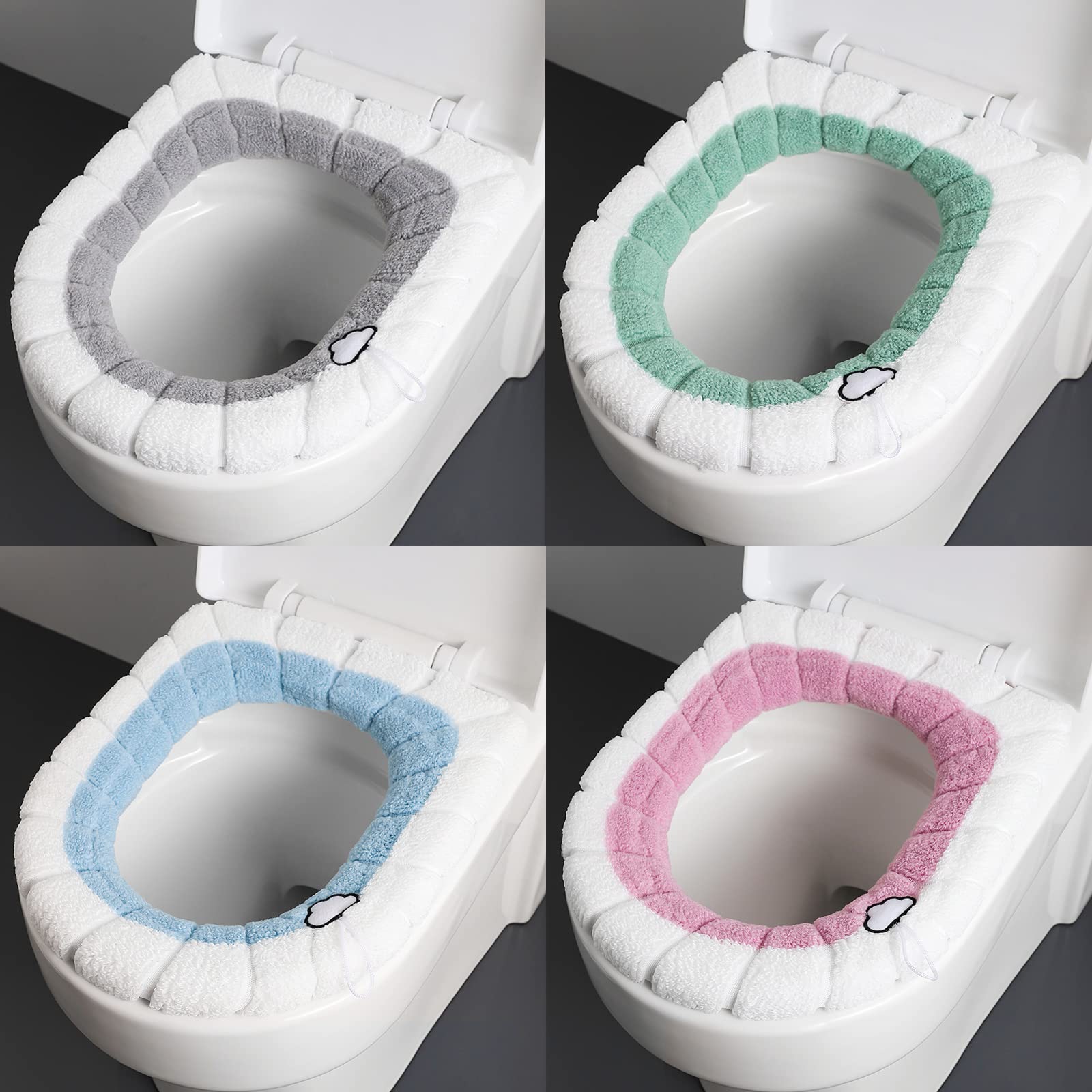 Heated Toilet Seat Cover Electric Heated Toilet Seat Cushion Bathroom Soft  Toilet Seat Warmer Washable Comfortable Toilet Seat Cover Pads for Various