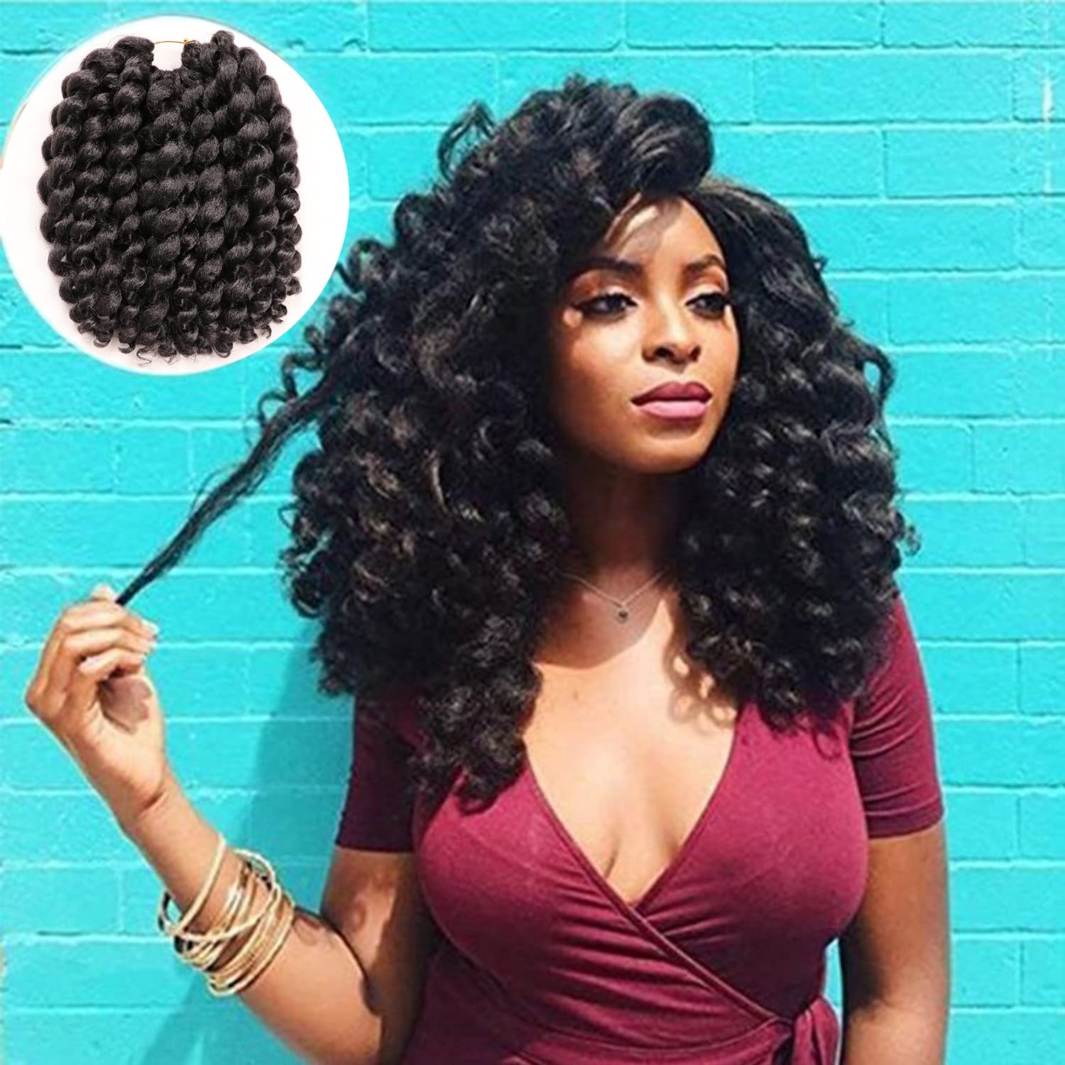 10 Inch 22 Strands 4 Packs Jumpy Wand Curls Crochet Hair Jamaican Bounce  Crochet Hair Curly Crochet Braids Curly Crochet Hair Crochet Braiding Hair  (10 Inch (Pack of 4), #1B) 10 Inch (Pack of 4) #1B