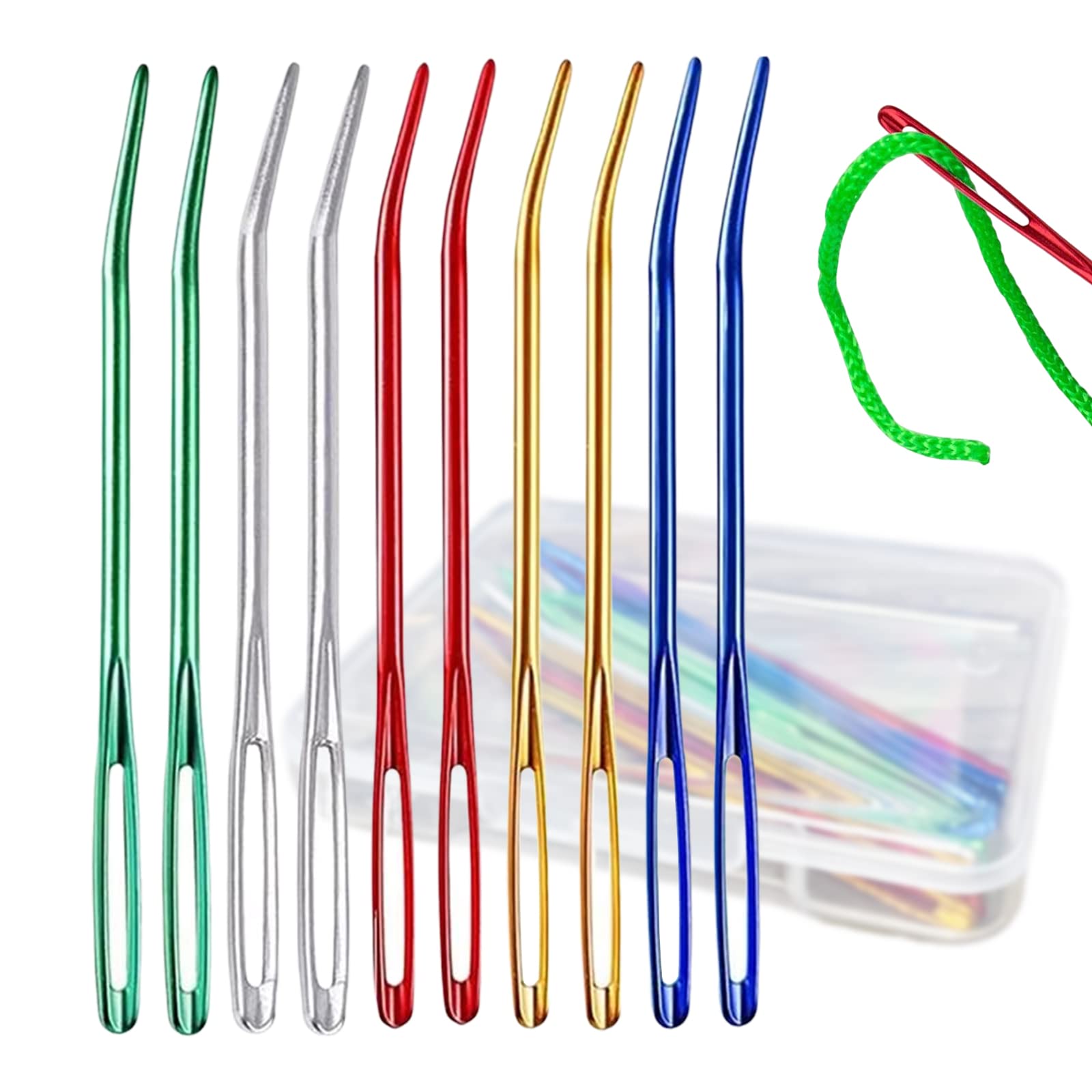 17 Pieces Yarn Needle Set,Tapestry Needle Bent Tip Tapestry Needles for  Yarn Large Eye Blunt Needles for Hand Sewing Yarn Sewing Needles Set with  Plastic Sewing Needle for Knitting Crochet