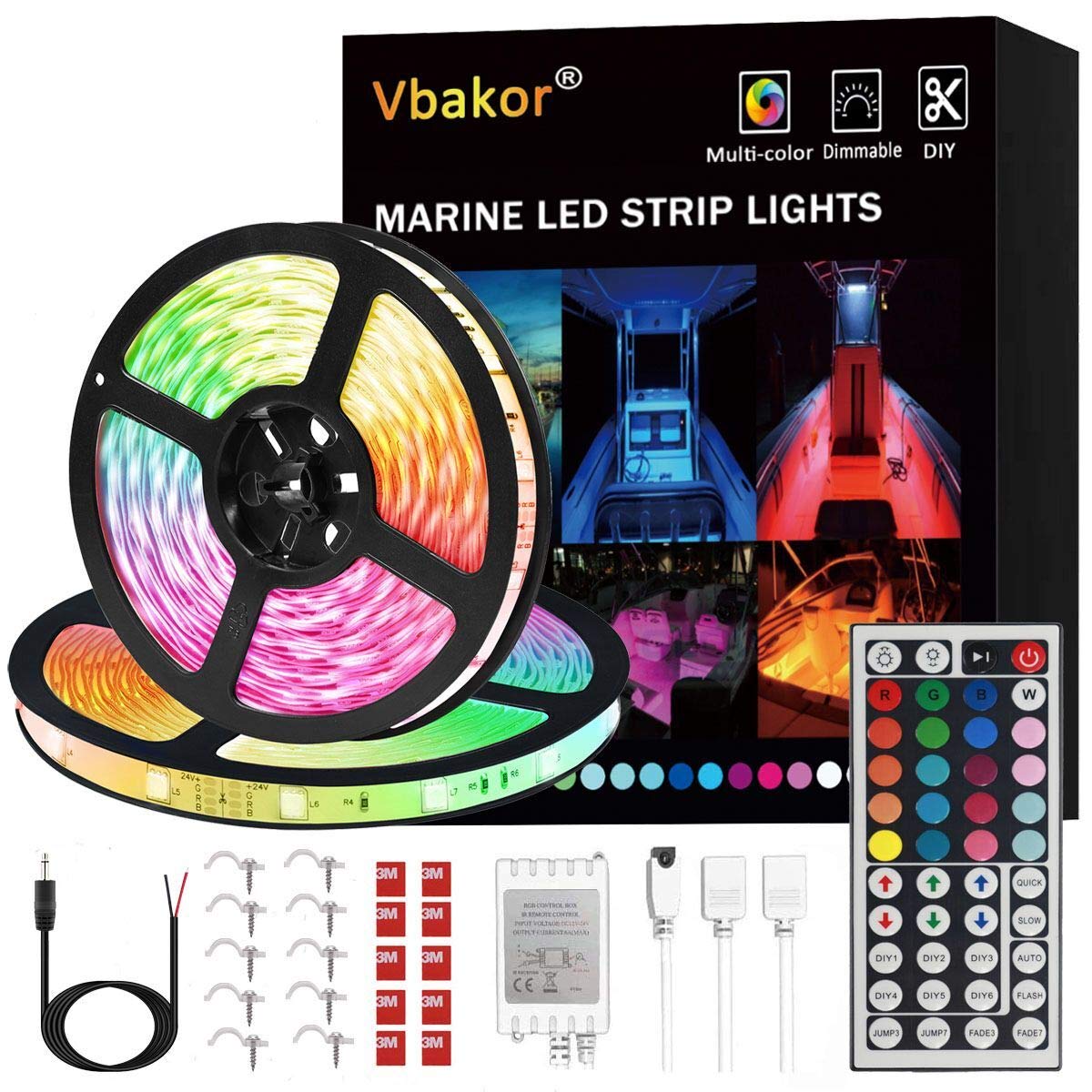 Vbakor Led Strip Lights Boat Lights, 32.8FT Marine Pontoon Boat