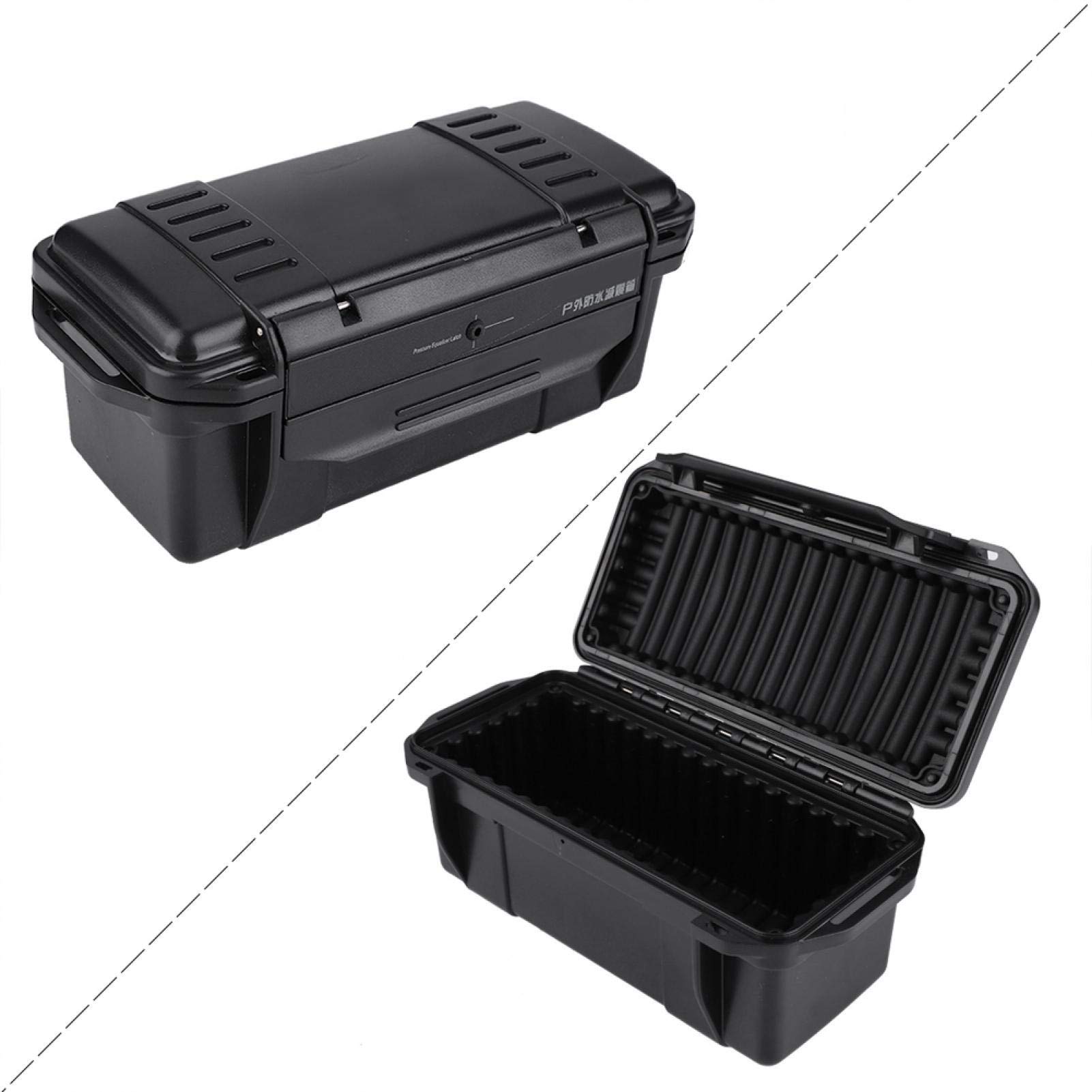 Wosune Outdoor Storage Case, Pressure-Proof Black Sturdy Ammo Crate Utility  Box Boaters Dry Box Plano Storage Box(C Type Box: 200 * 98 * 82mm)