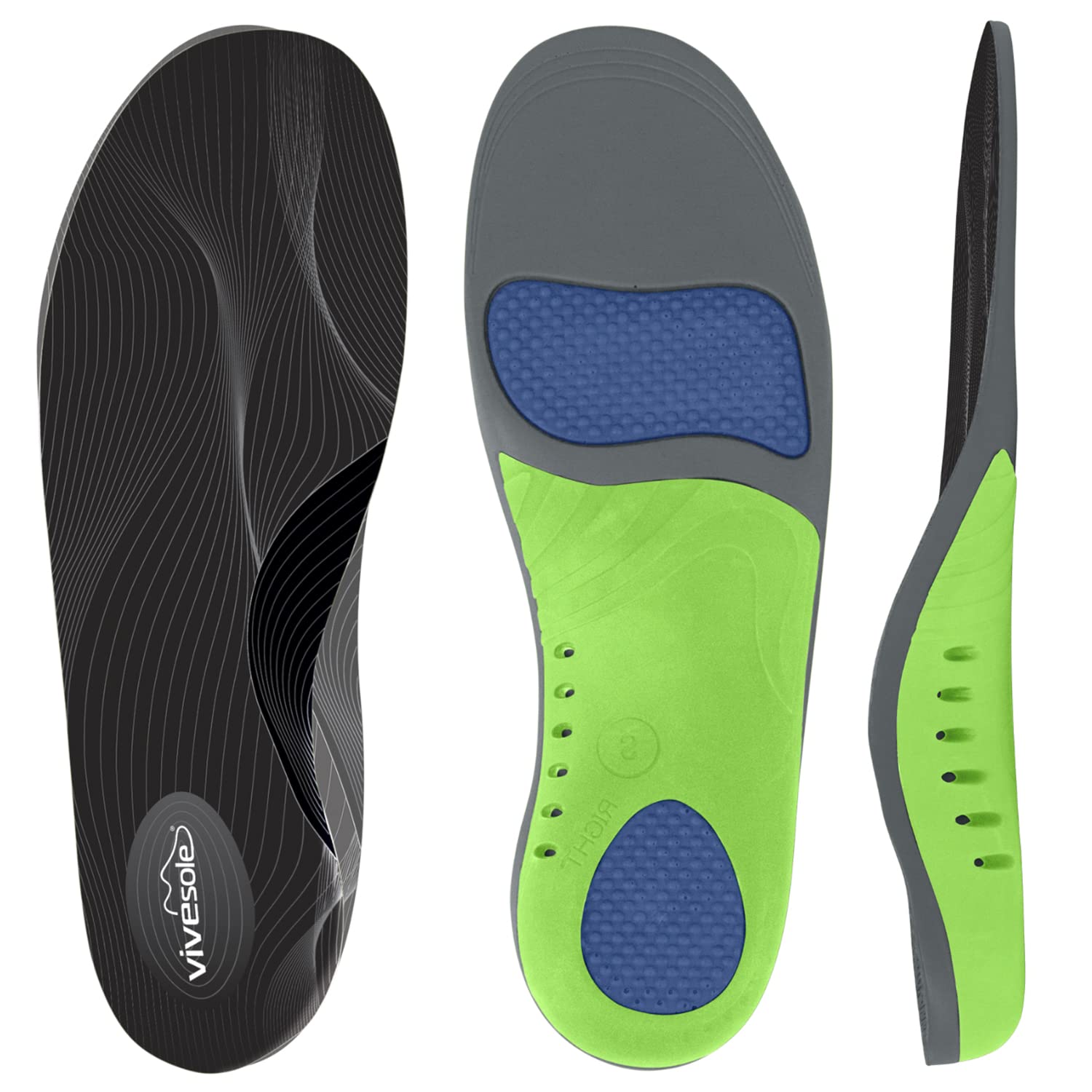 ViveSole Heavy Duty Gel Insoles - Arch Support Shoe Insert for