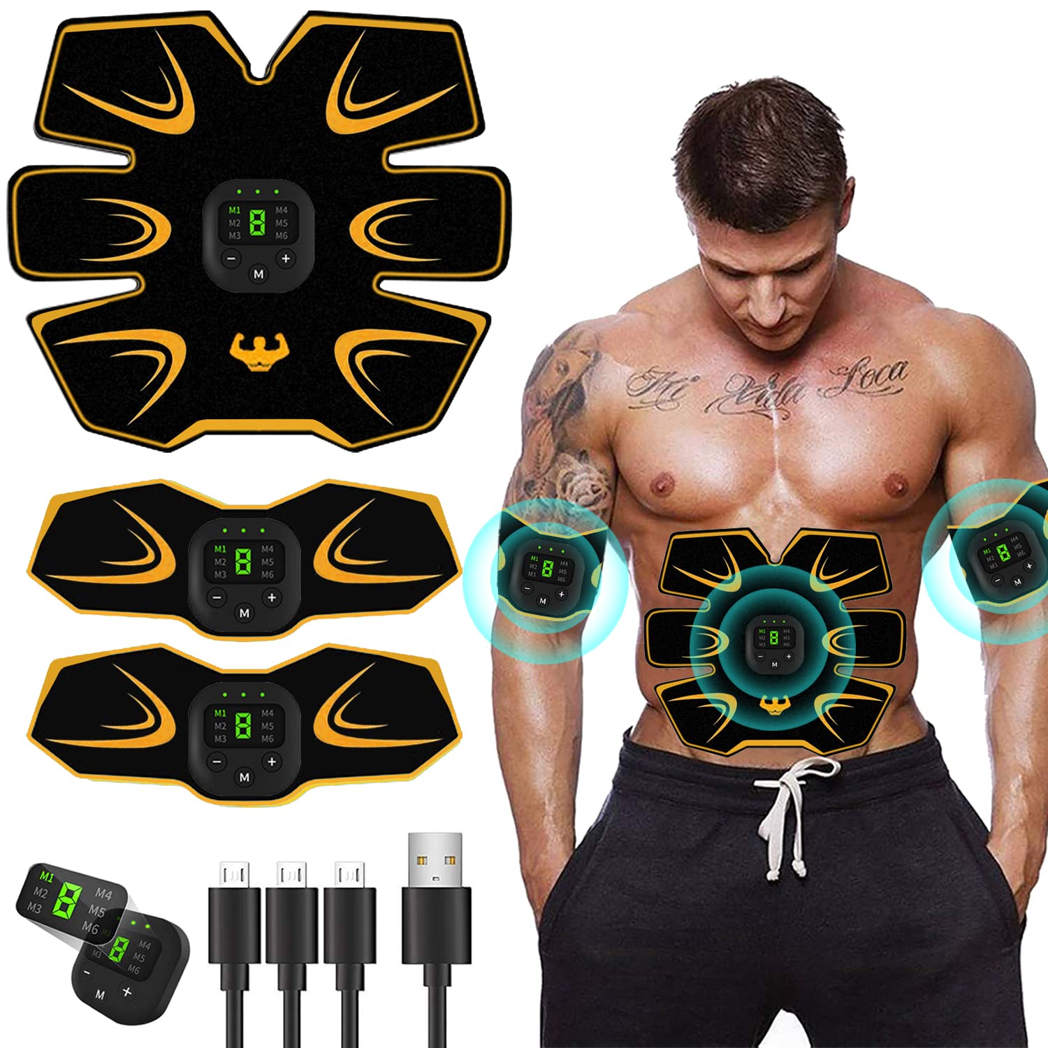 Abs Stimulator Ab Stimulator Muscle Toner Abs Muscle Trainer Ultimate Abs  Stimulator for Men Women Abdominal Work Out Ads Power Fitness Abs Muscle Training  Gear ABS Workout Equipment Portable