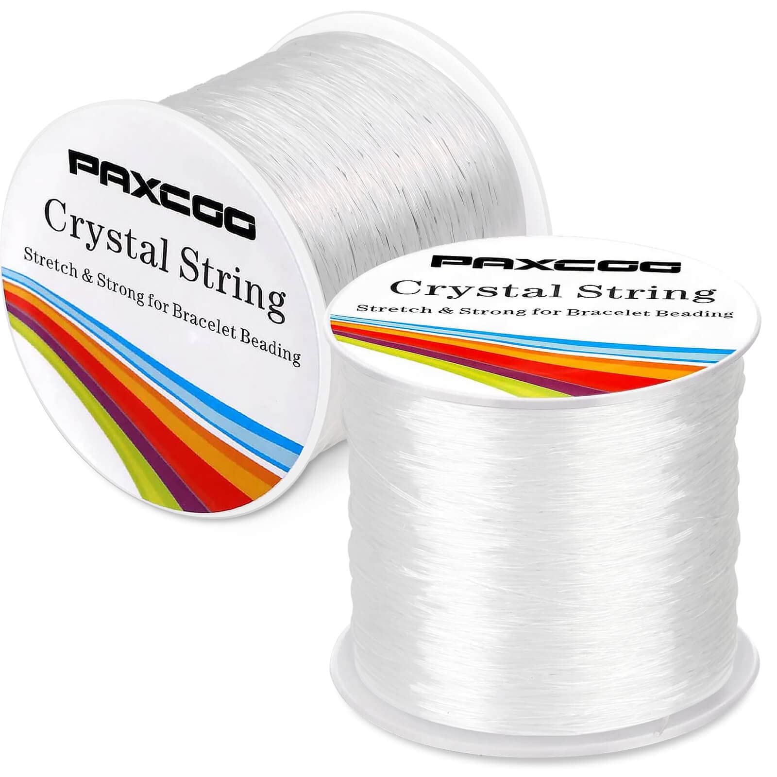 Bracelet String, Paxcoo 2 Rolls Elastic Stretchy Bead String Cord for Clay  Beads Kandi Pony Beads