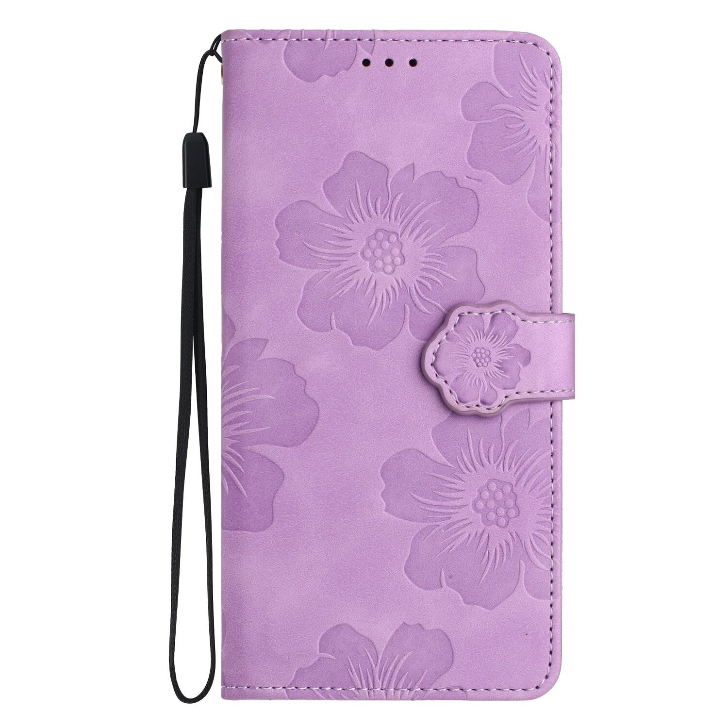 Custodia Portafoglio Con Magnete Per Xiaomi Redmi 9C – Fiori Mandala Grigi, Pelle PU Con Slot Carte E Supporto