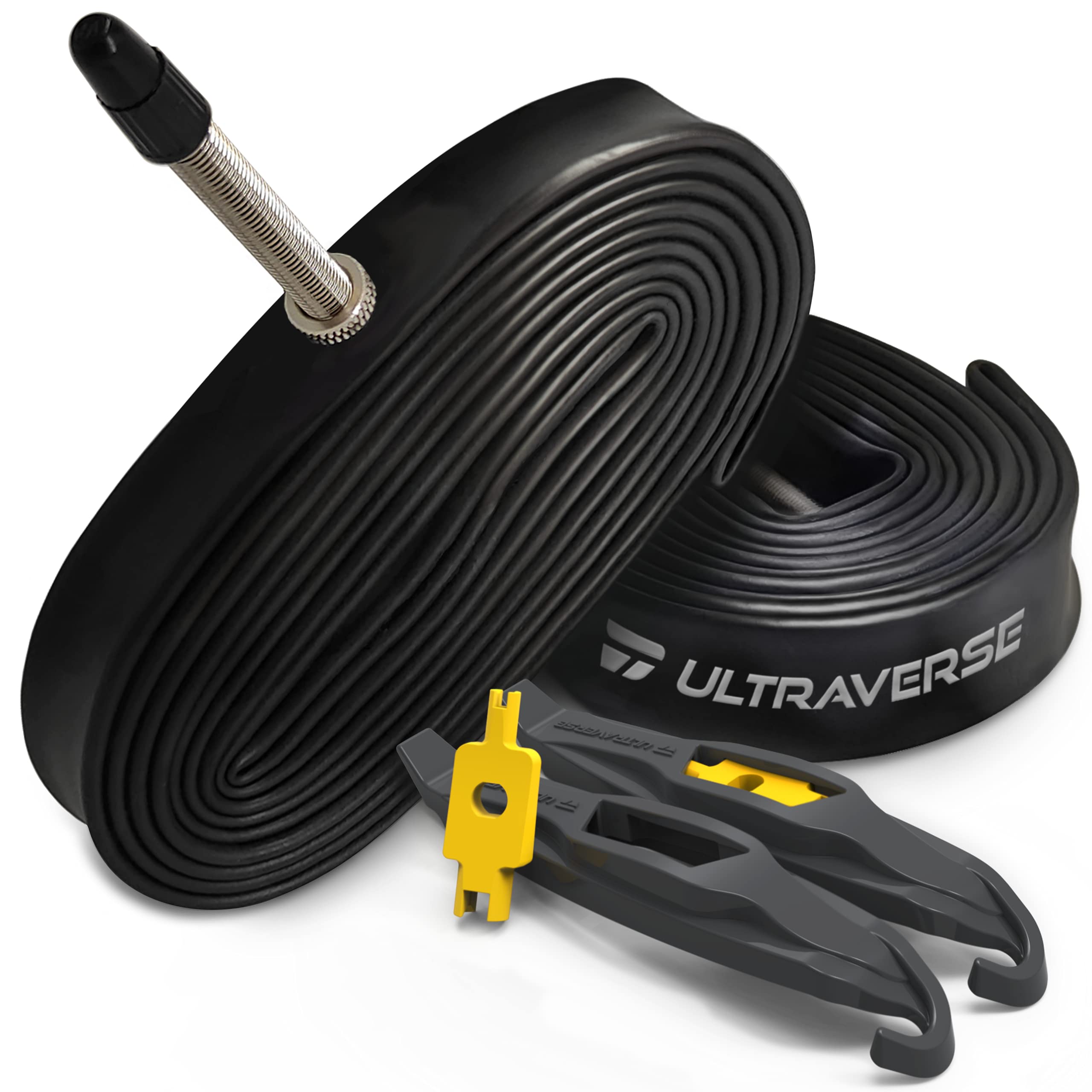 Ultraverse Bike Inner Tube for 700x23-25c, 700x35-43c, 28 inch Bicycle  Wheel Sizes with 48mm Presta Valve - Butyl Rubber Tubes for Road and Gravel  Bikes - 2 Tubes with 2 tire levers
