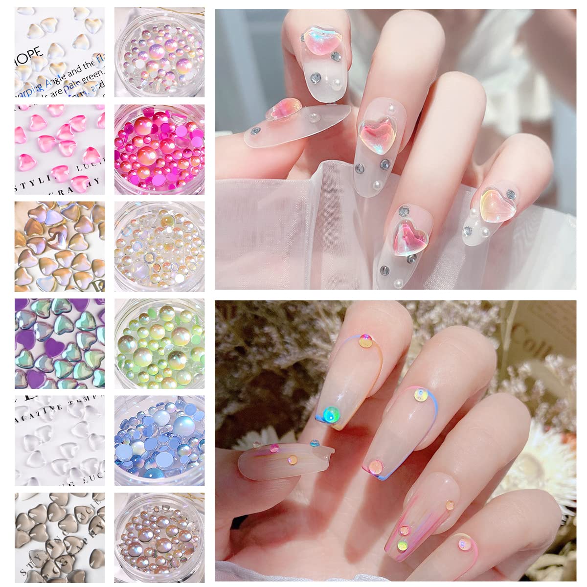 Glass Beads Mermaid Symphony Nail Art Gems Rhinestones Flatback