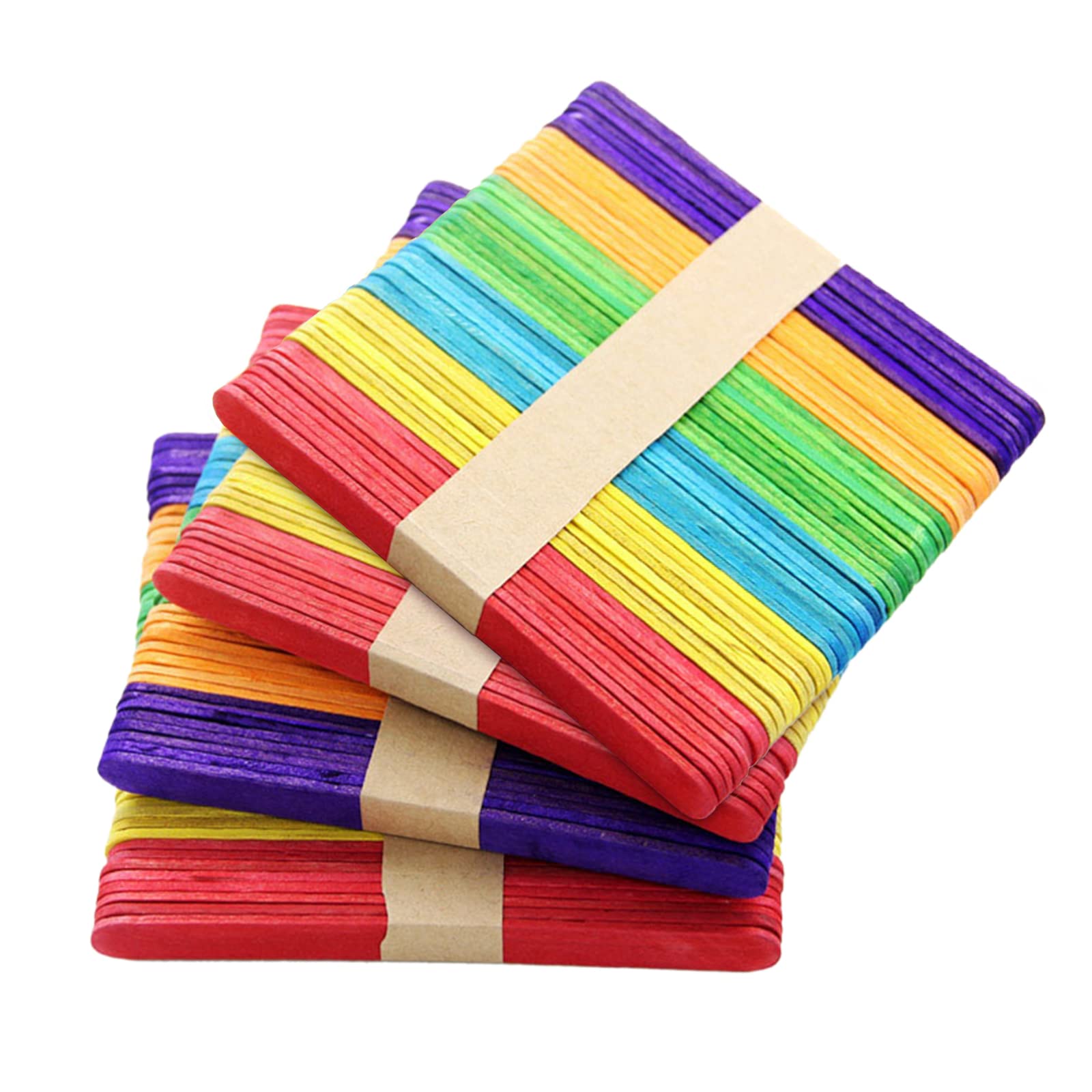 6" 36 Pcs Colored Jumbo Wooden Craft Sticks Wooden Popsicle Colored Craft Sticks Stick 3/4"Wide Treat Sticks Ice Pop Sticks For DIY Crafts,Home Art