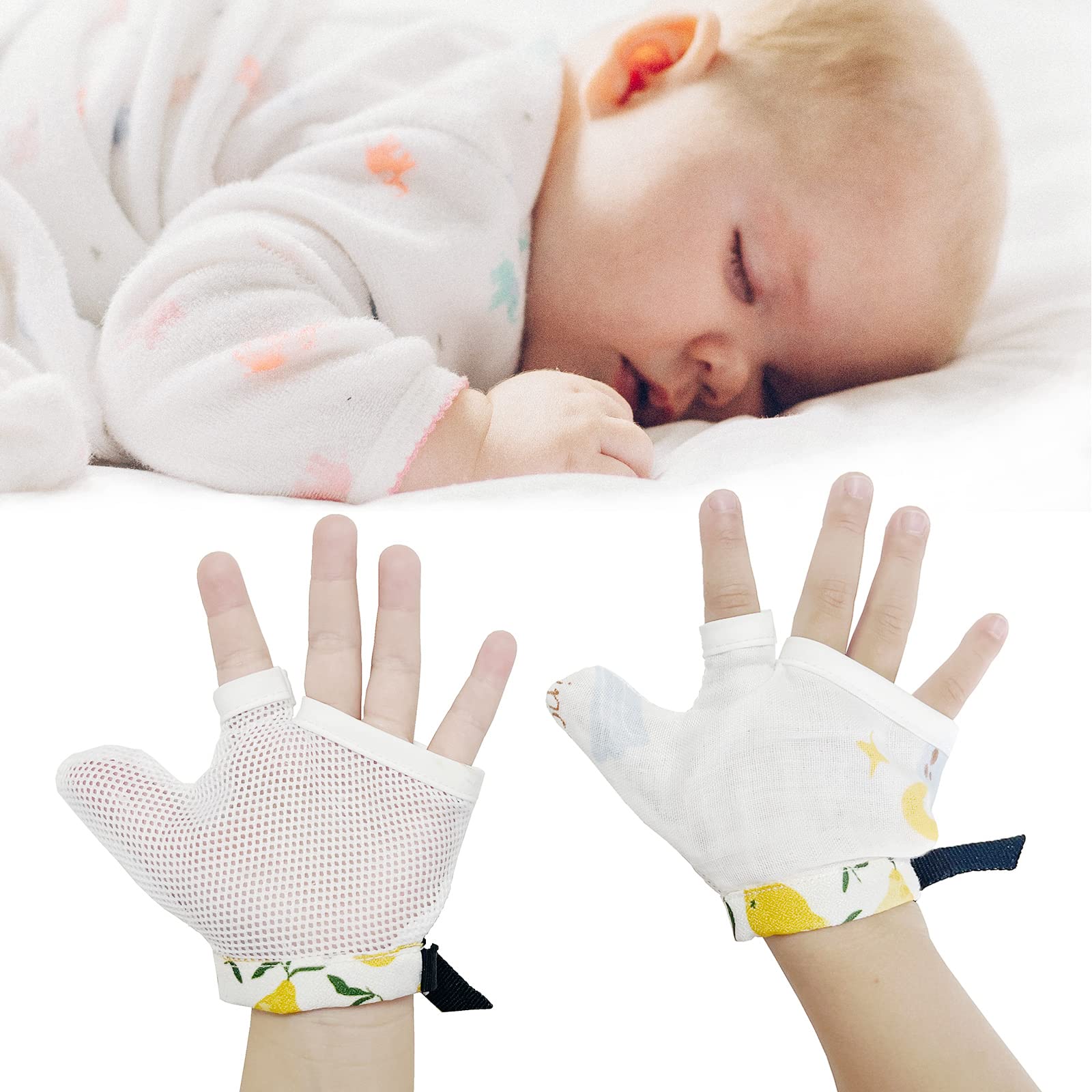 2pcs Baby Stop Sucking Gloves Toddler Thumb Sucking Stop Nail